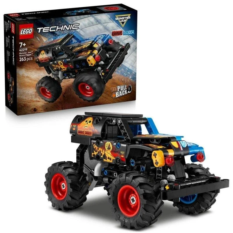 Detalle de Camión LEGO Technic 42219 Monster Jam Grave Digger Fuego y Hielo