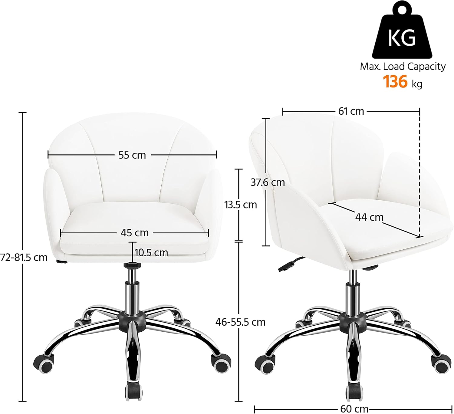 Thumbnail 2 de Yaheetech sedia ufficio 136 kg rotazione 360