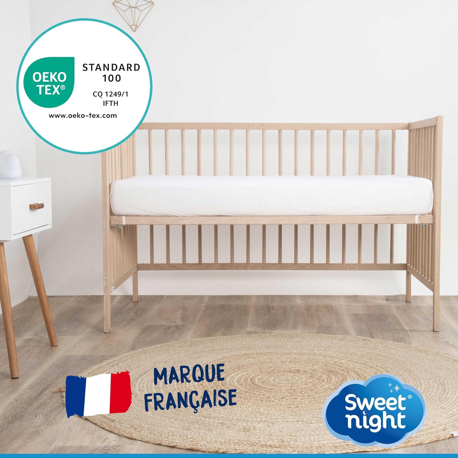 Thumbnail 5 de SWEET NIGHT - Protège-matelas bébé 60x120 cm, bouclette coton, alèse imperméable et absorbante