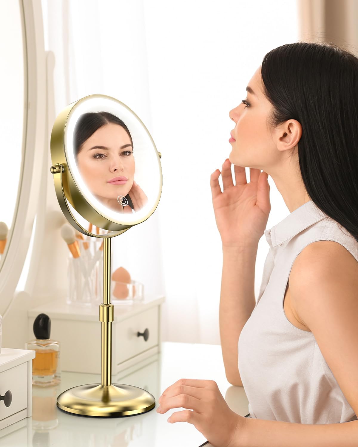 Thumbnail 5 de Benbilry 7-inch 10X LED Makeup Mirror with 3 Lights 💄