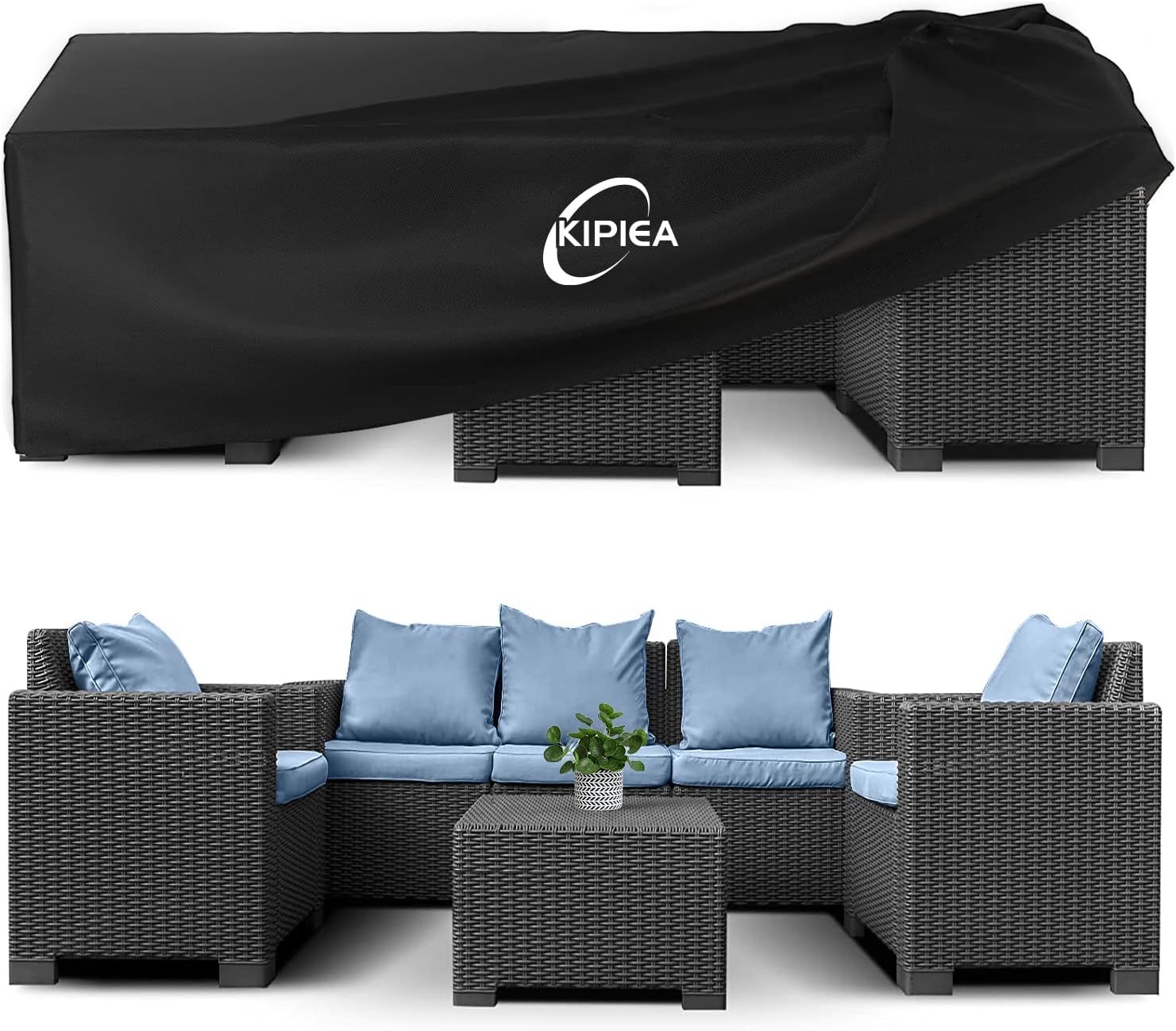 Detalle de Kipiea 98" x 98" x 36" Patio Furniture Cover, 600D Waterproof Oxford Fabric