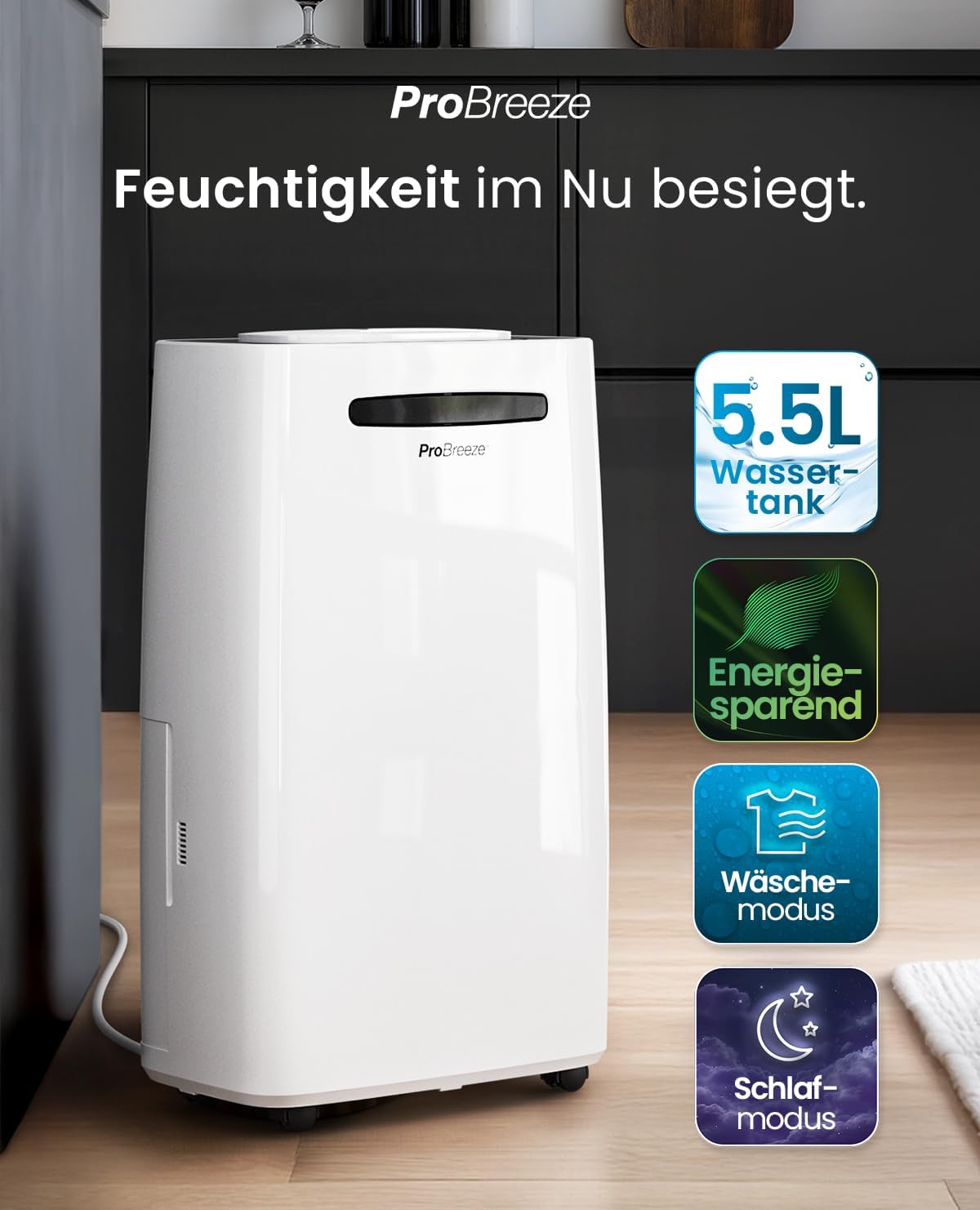 Detalle 2 de Pro Breeze Luftentfeuchter 20L in 24h