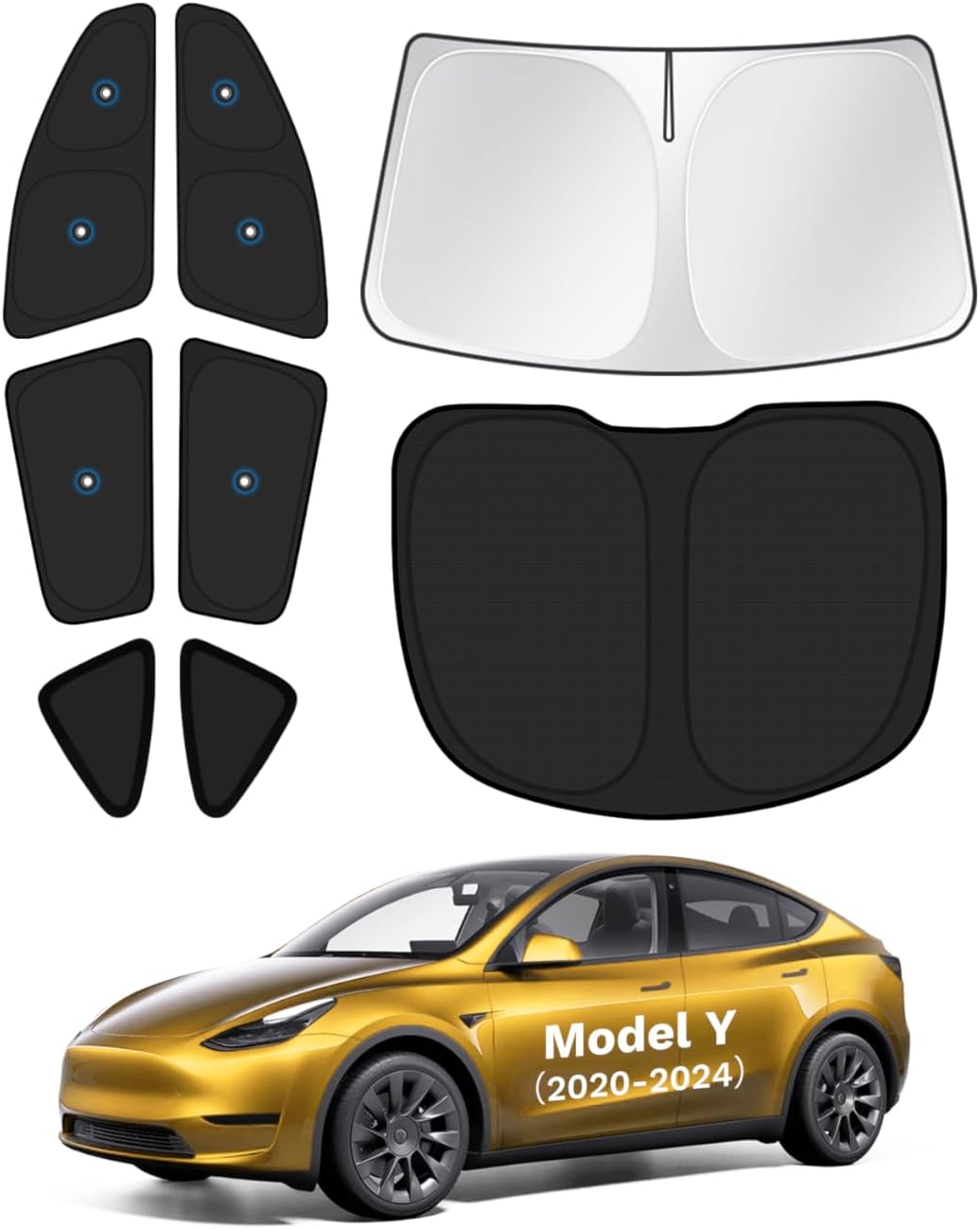 Detalle de KUST Car Window Shades for 2020–2024 Tesla Model Y