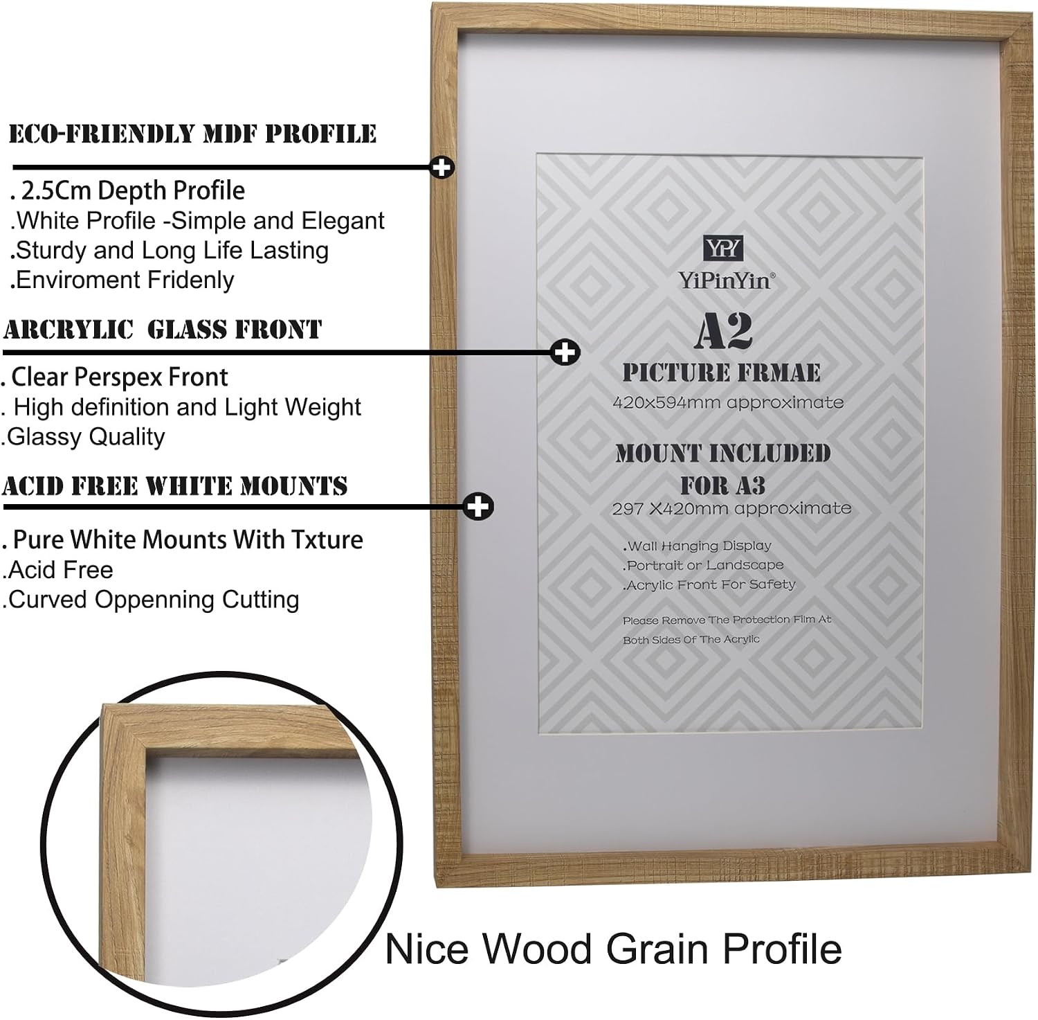 Thumbnail 6 de Natural Wood Effect A2 Frames