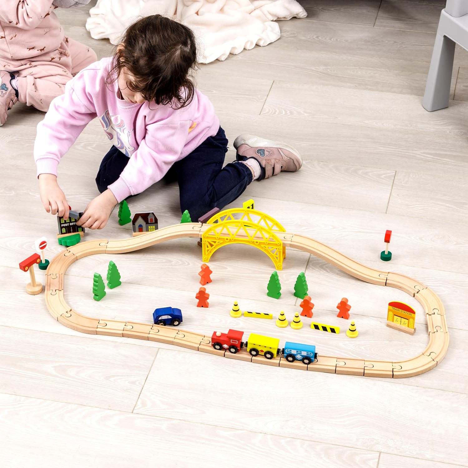Thumbnail 4 de Baroni Toys trenino in legno 60 pezzi