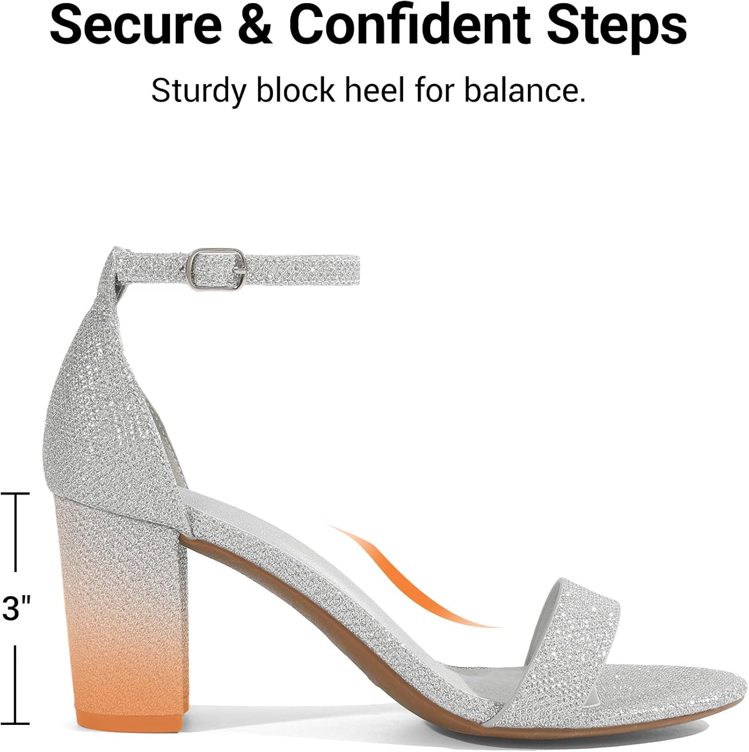 Thumbnail 3 de DREAM PAIRS low block heel sandals for women with ankle buckle