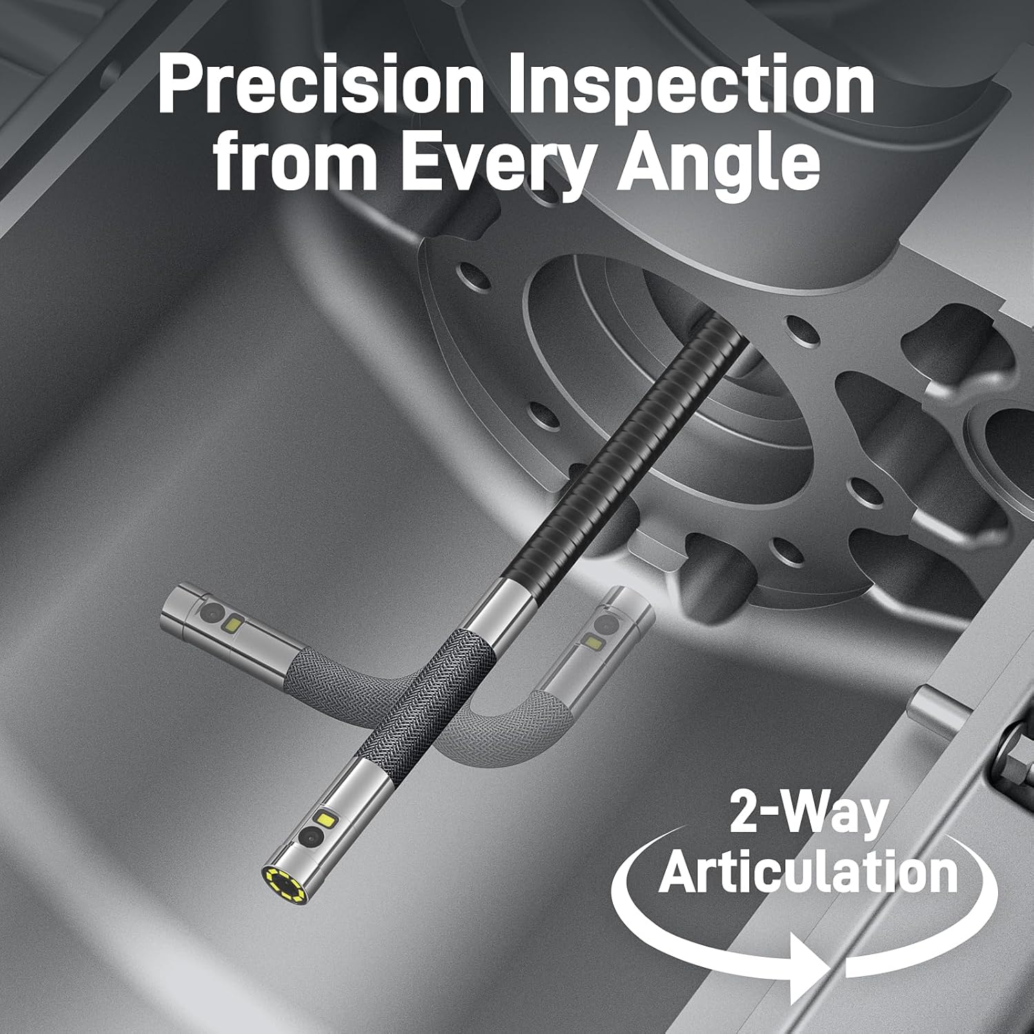 Thumbnail 1 de Teslong Dual Lens Articulating Inspection Camera (4.5" IPS Display, 1.55m) with Articulated Probe