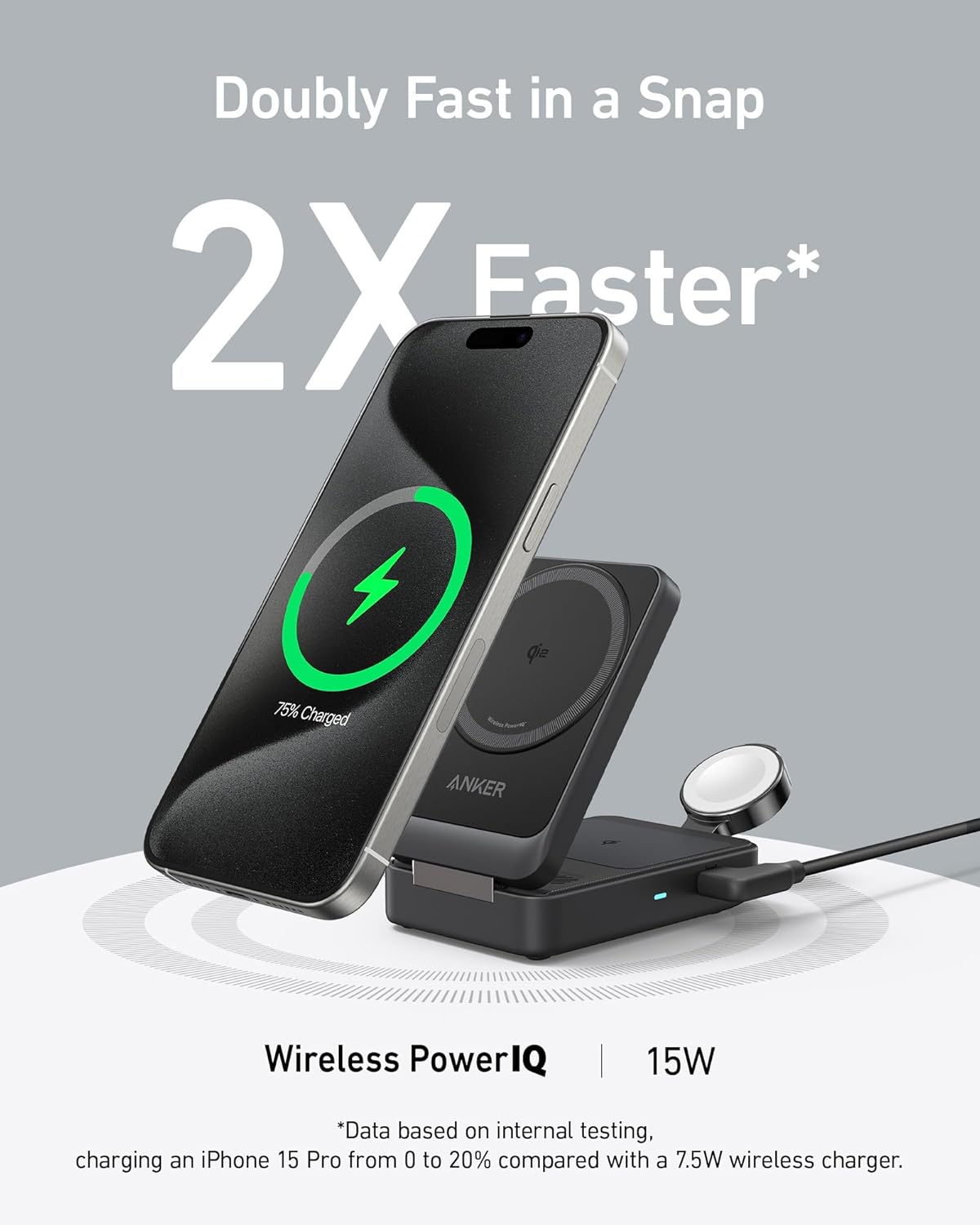 Thumbnail 1 de Anker MagGo 3-in-1 Wireless Charger