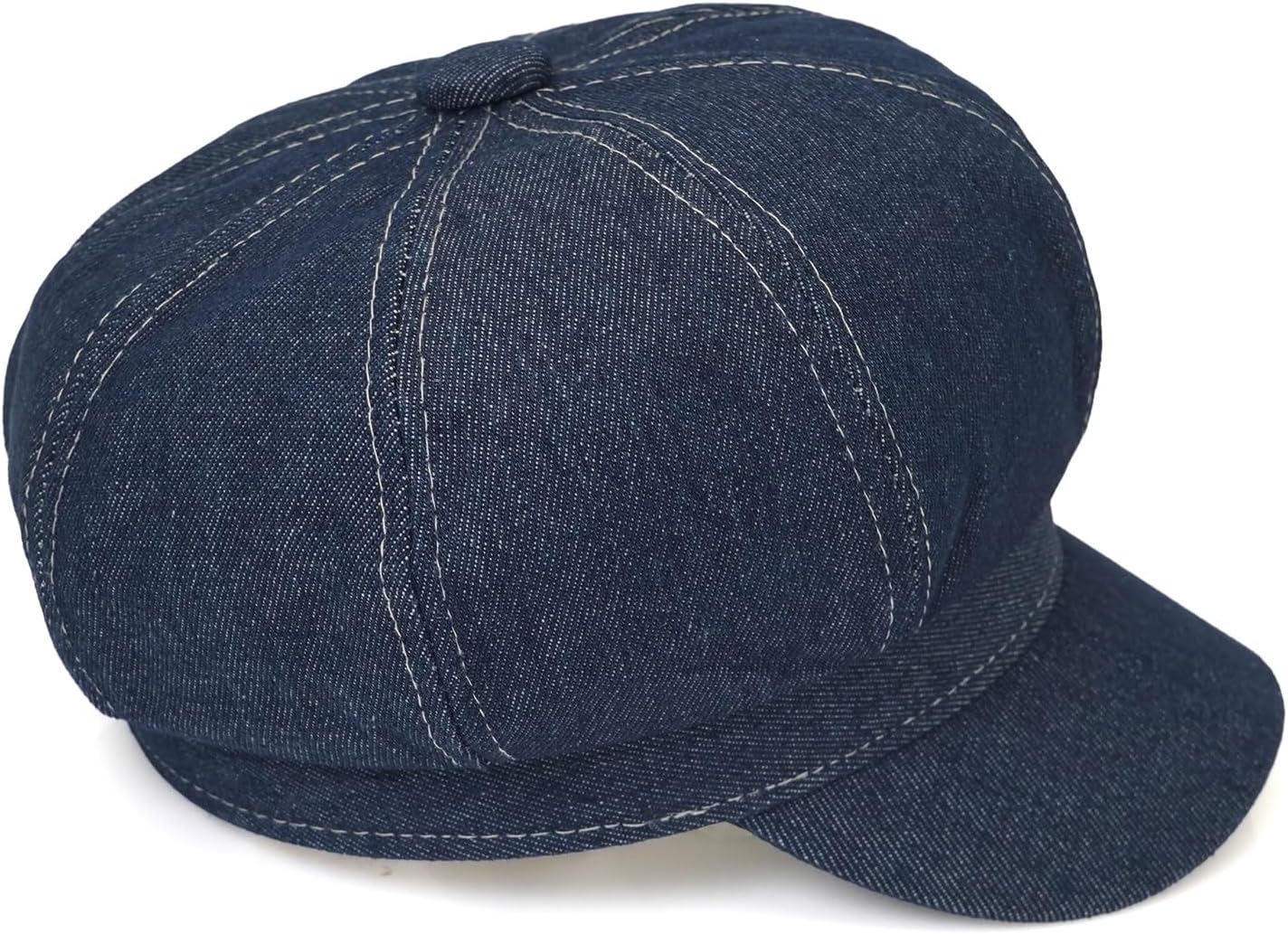 Detalle 2 de Yiqeenho Denim Beret Hat for Women: Washed Denim Newsboy Cap