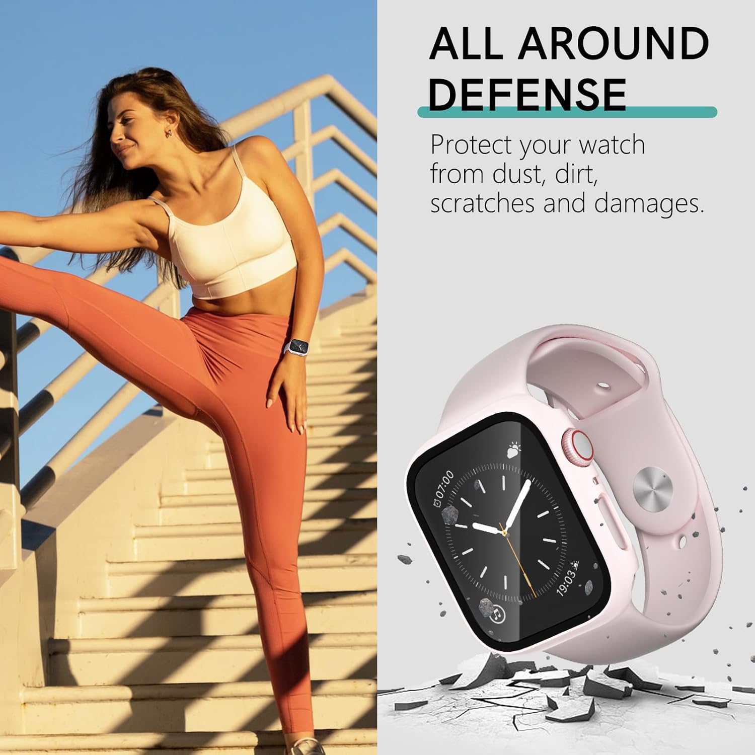 Thumbnail 3 de Commuter 16-Pack Apple Watch Series 8 (41mm) Screen Protector Case with Tempered Glass Film, Black