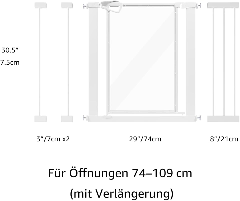 Thumbnail 6 de unipaws Transparentes Hundegitter – Druckmontage, 74–109 cm, Weiß