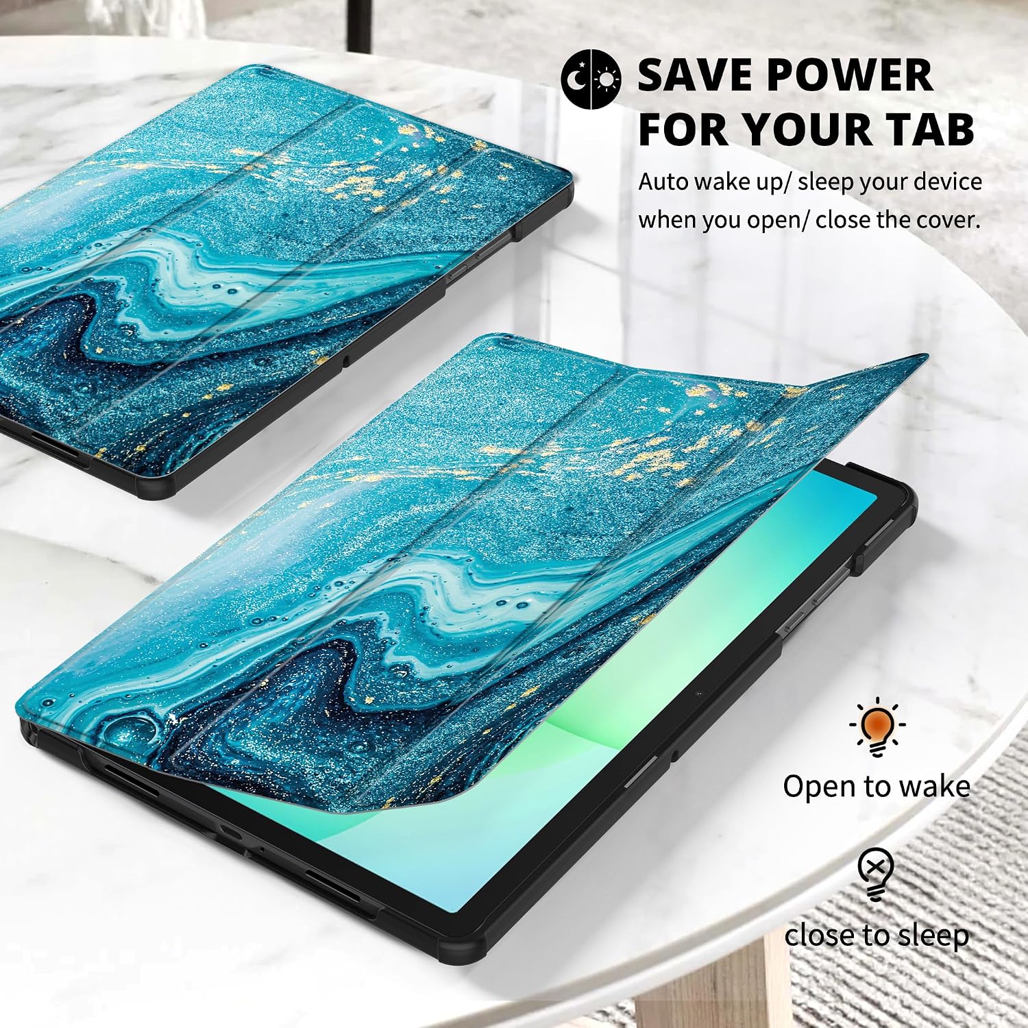 Thumbnail 3 de CACOE Hülle für Samsung Galaxy Tab A11+ / A9+ 11 Zoll (2025) mit Schutzfolie – ultradünnes PU Leder Case mit Standfunktion und Auto Sleep/Wake