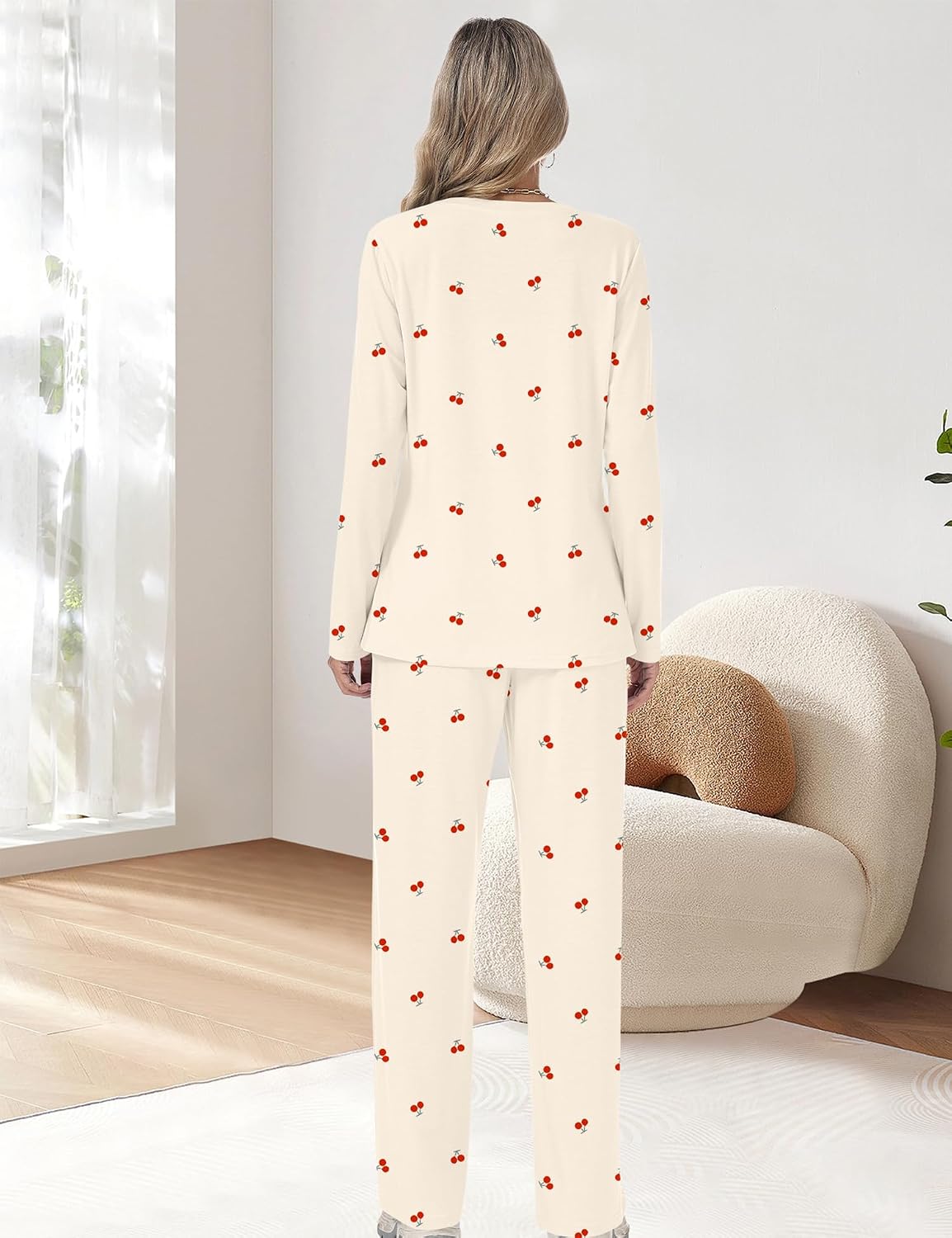 Detalle 2 de Rapbin Schlafanzug Damen Lang Pyjama Set