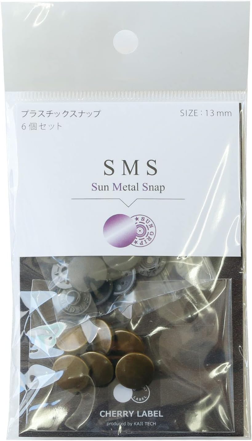 Detalle de 日本紐釦貿易 SMS13-TAB SUN METAL SNAP 13mm メタルスナップ アンティークゴールド 6組