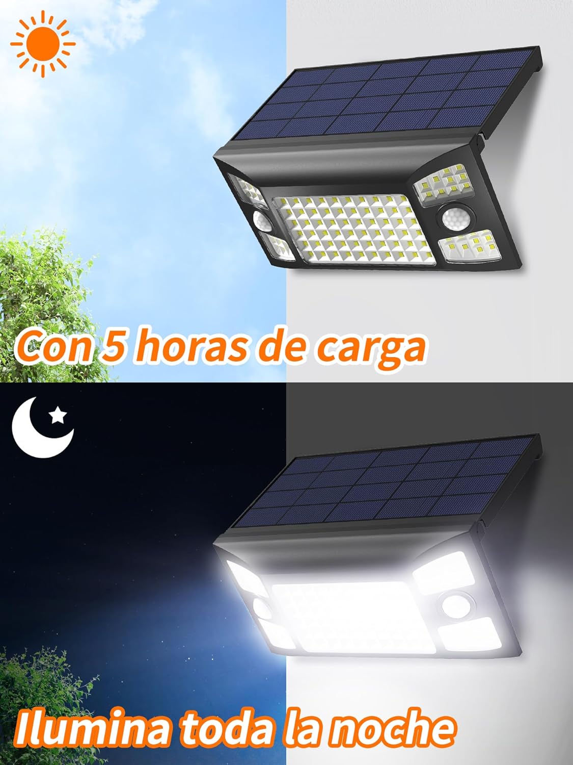 Thumbnail 3 de intelamp Luz Solar Exterior 1300LM Sensor Movimiento 4000mAh IP65 ☀