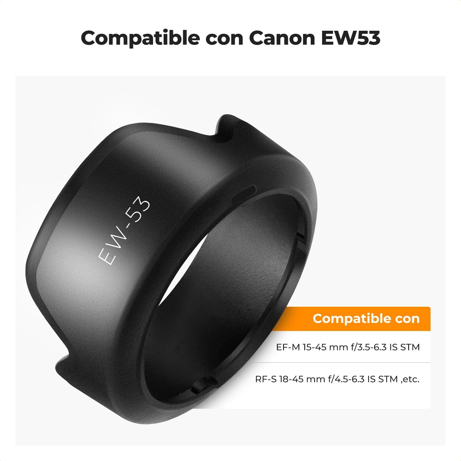 Detalle 2 de K&F Concept EW53 parasol reversible para Canon 49 mm