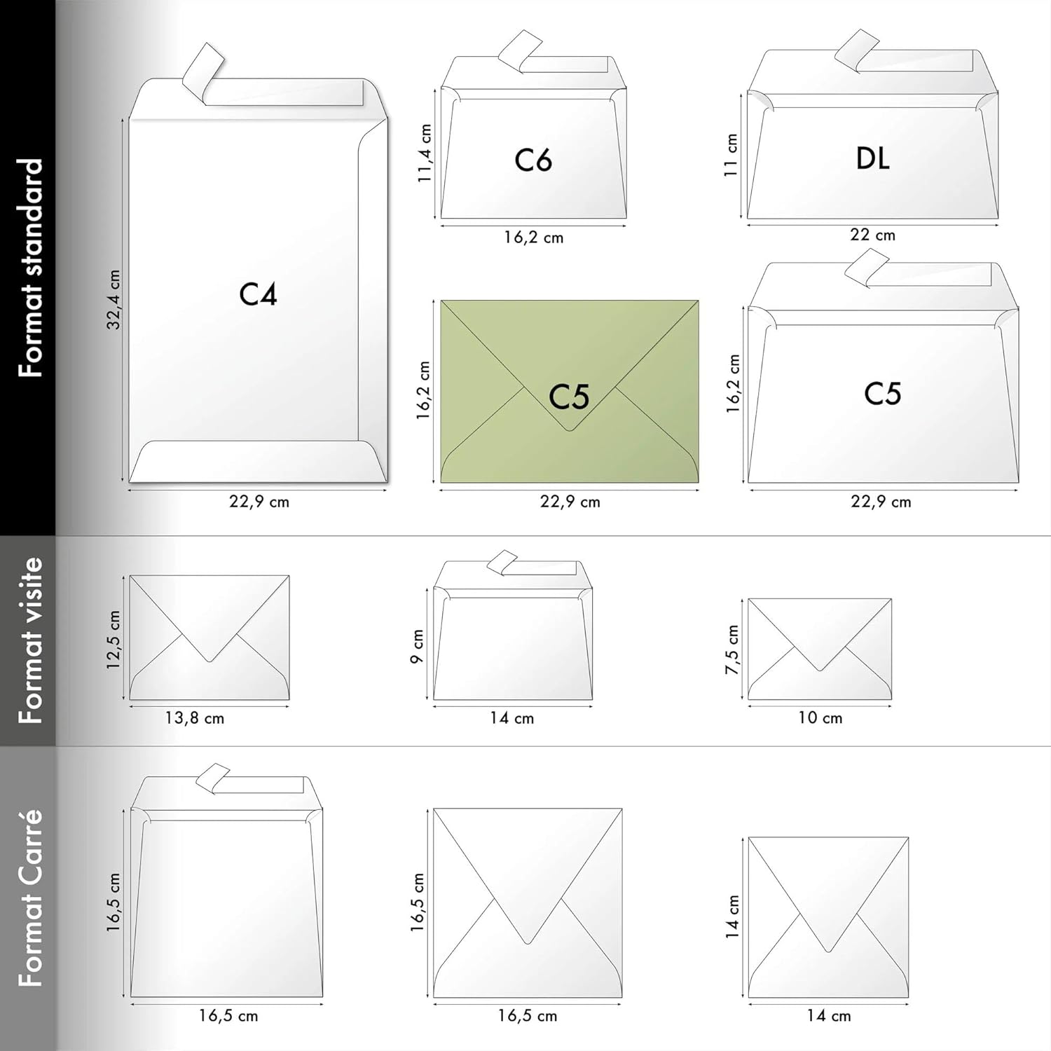 Thumbnail 2 de Clairefontaine 5072C – 20 C5-Briefumschläge Pollen (Salbei) mit 120 g/m²