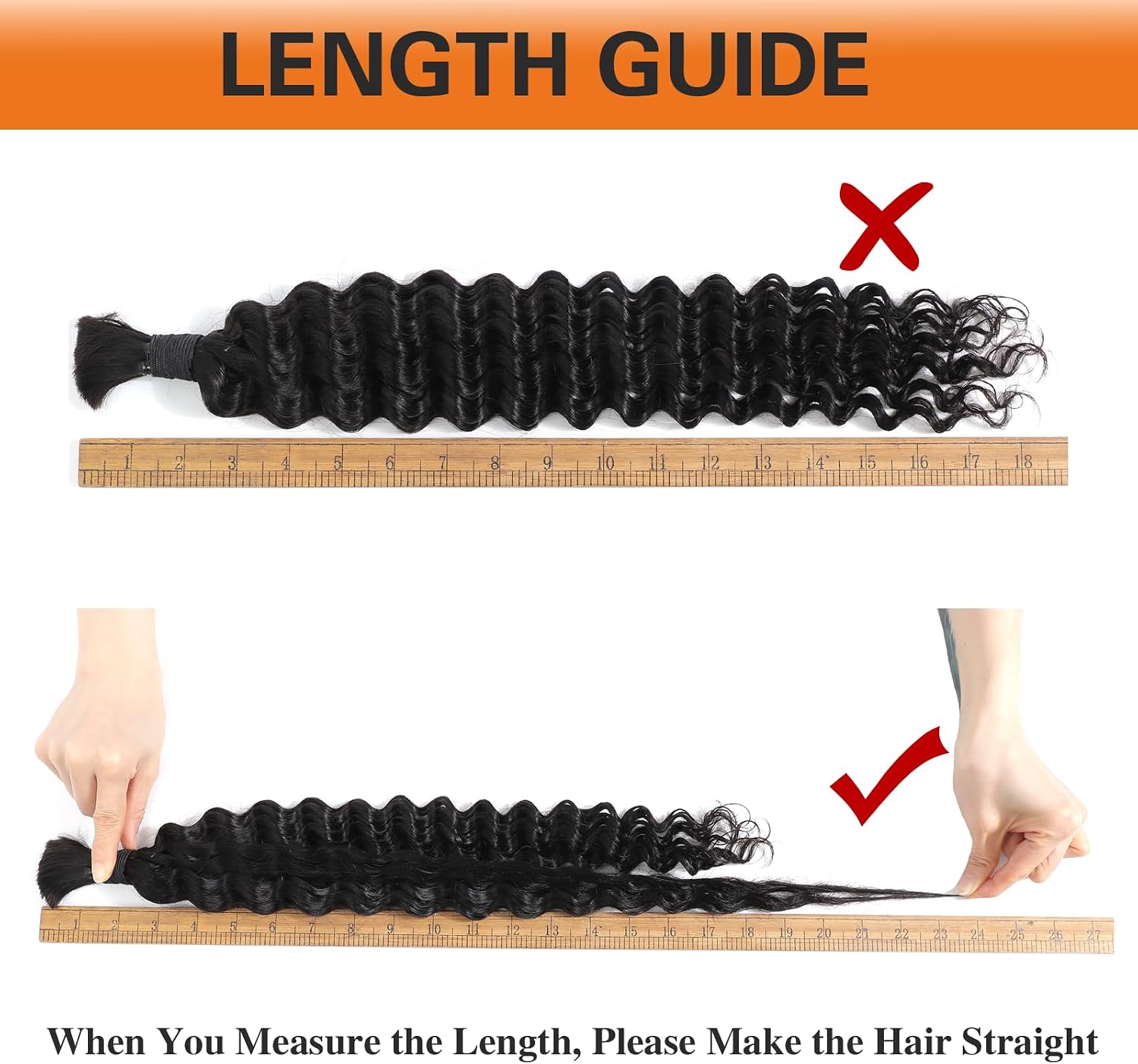 Thumbnail 4 de Yacurcur Deep Wave Human Hair for Braiding, 20-Inch, 100 g, Colour 4#