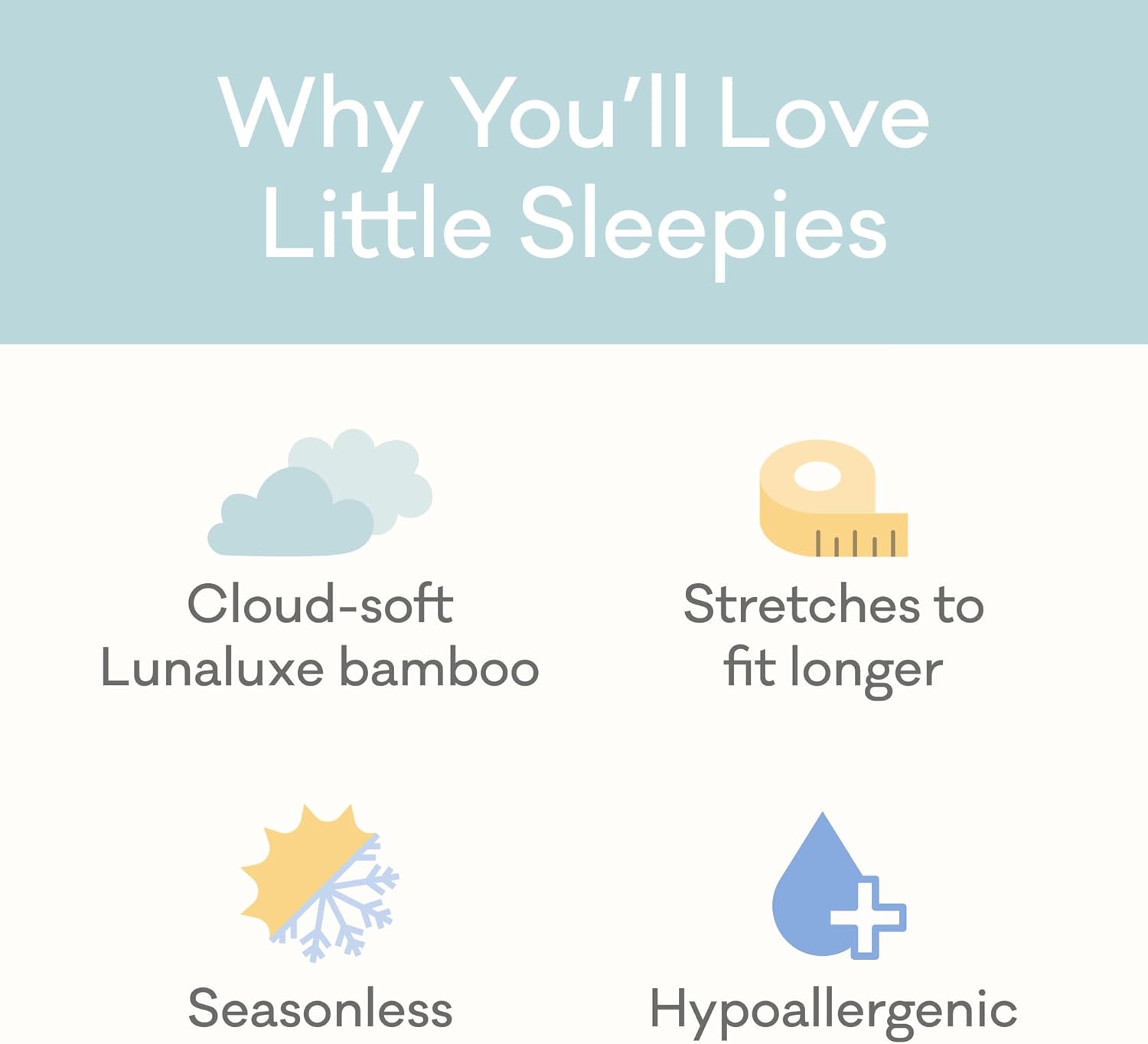 Detalle de Little Sleepies 2-Way Zipper Baby Pajamas
