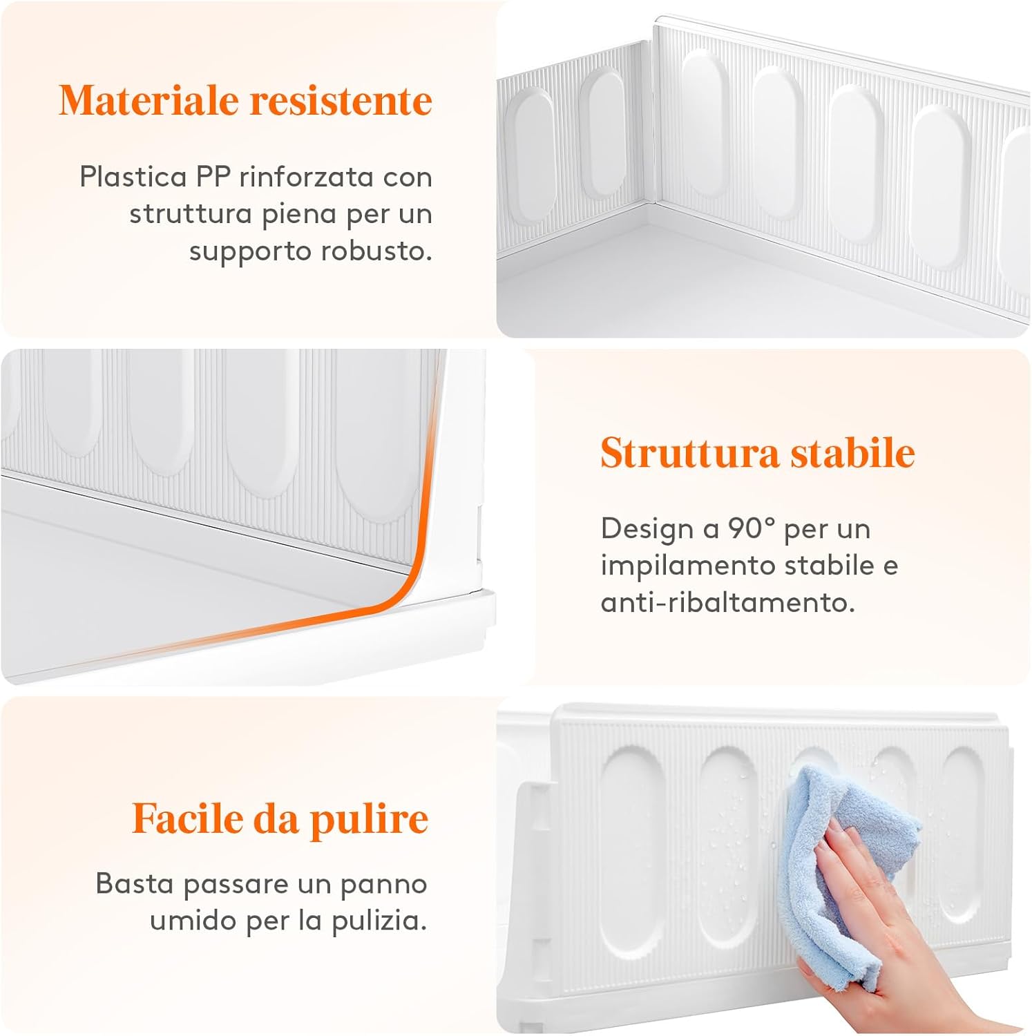 Thumbnail 5 de Lifewit Organizer Armadio Interno – 8 contenitori impilabili, 32×42×17,7 cm, 24 L, bianco