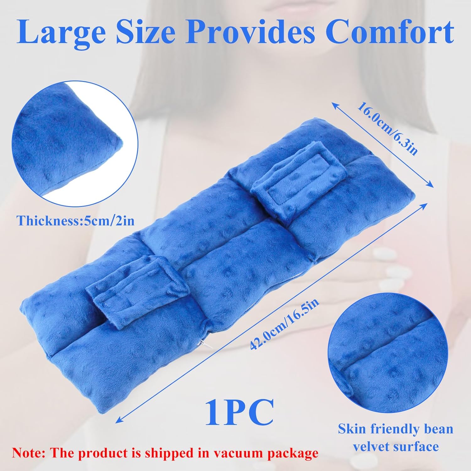 Detalle de Hysterectomy/Post-Surgery Seatbelt Pillow with Pocket – Navy Blue