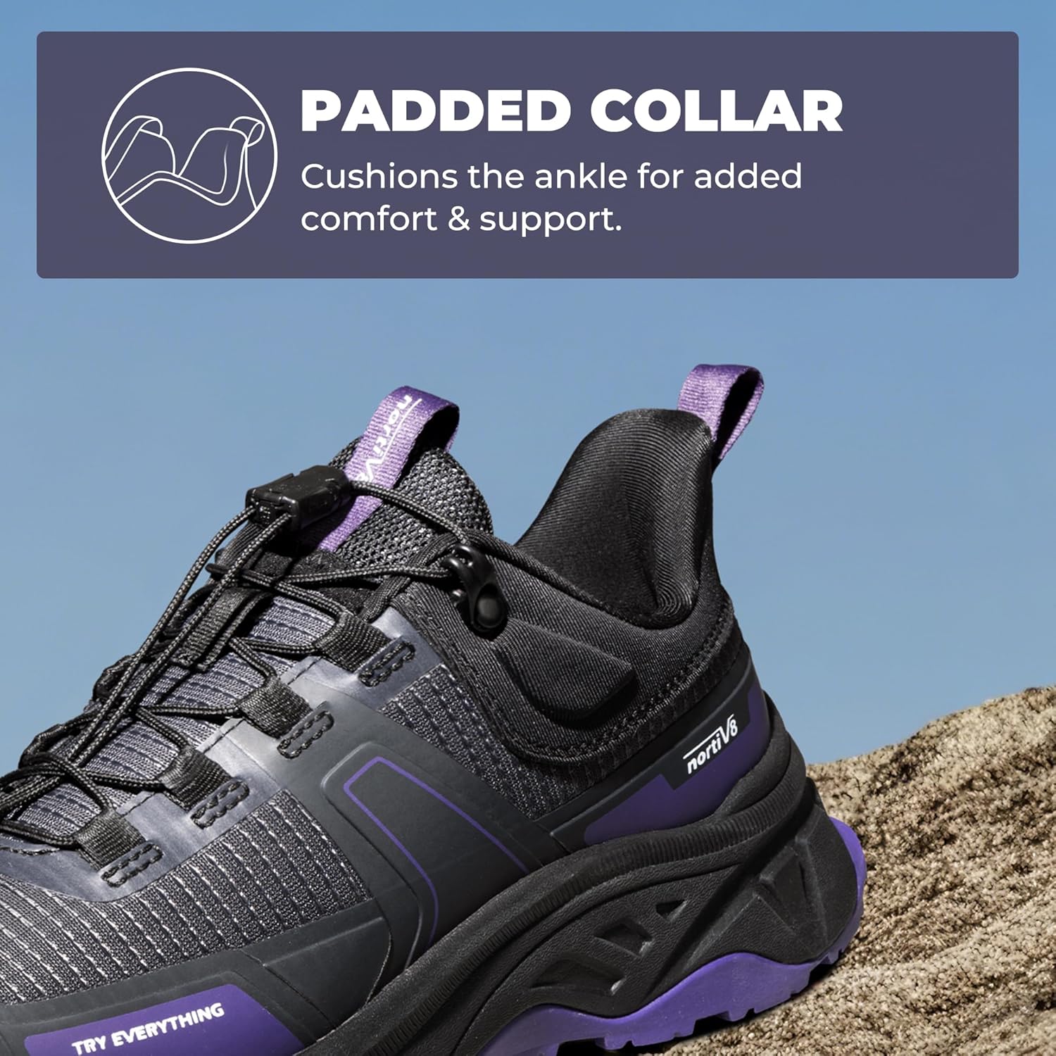 Thumbnail 5 de NORTIV 8 Women’s Lightweight Hiking Shoes with Quick Laces (Gladiator)