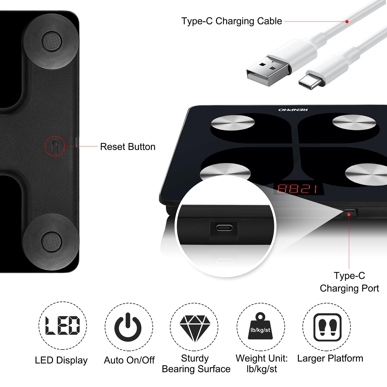 Thumbnail 3 de RENPHO Elis 1 Báscula de grasa con Bluetooth