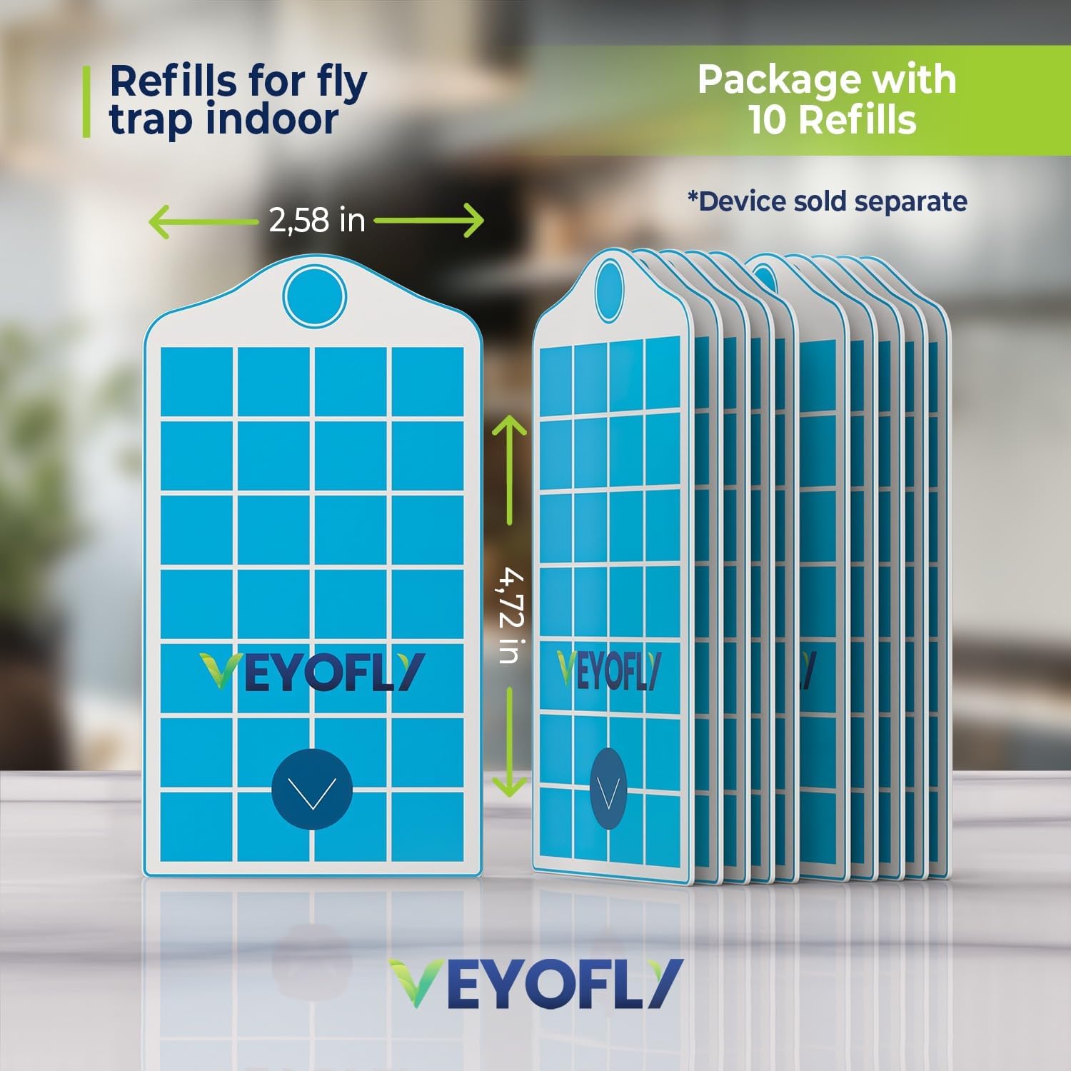Detalle 2 de VEYOFLY VF02 Fruit Fly Trap Refills, 10-Pack Adhesive Boards