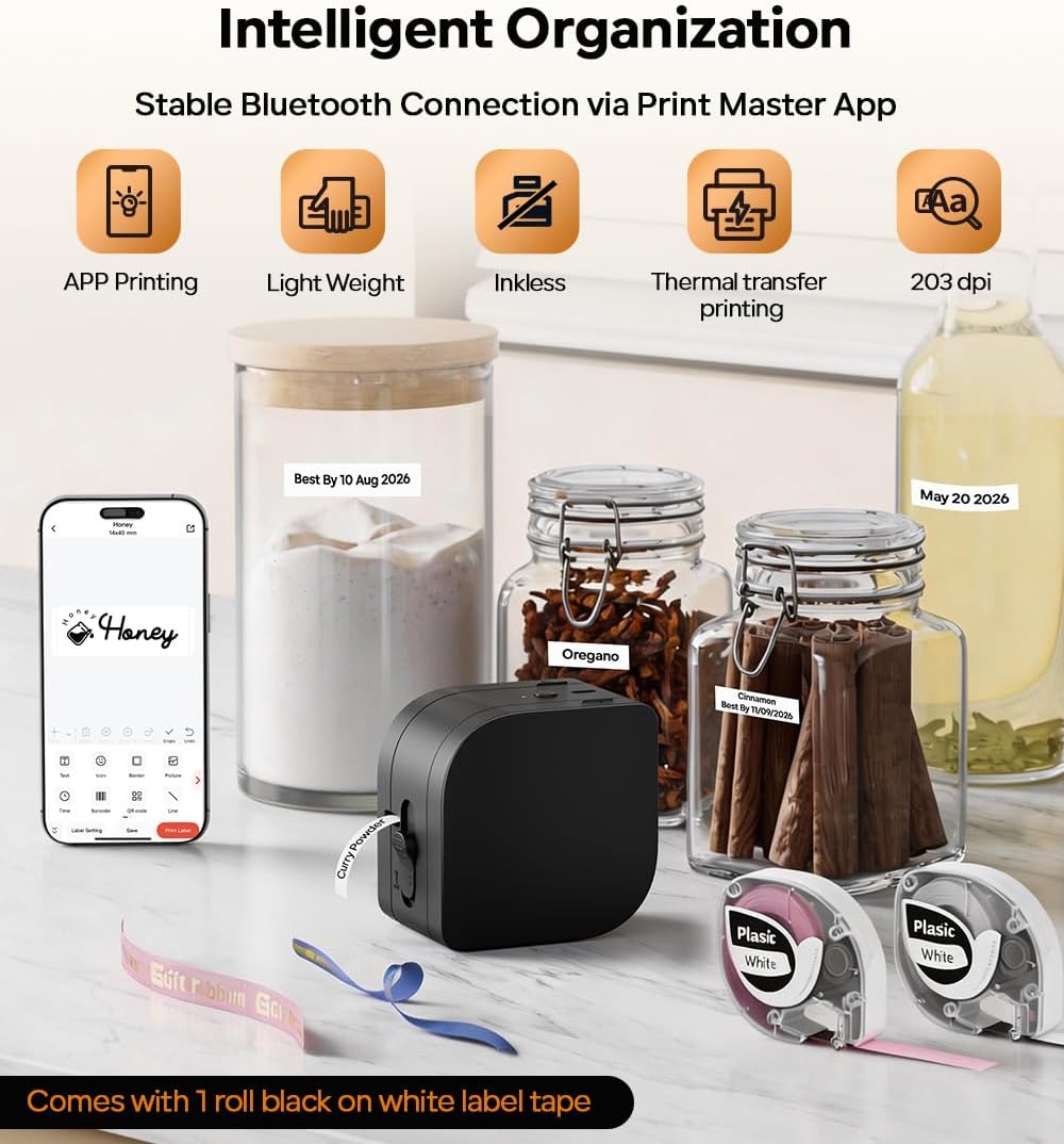 Thumbnail 1 de Phomemo P12 Label Maker: 2026 Bluetooth Inkless 3-in-1 Label Printer