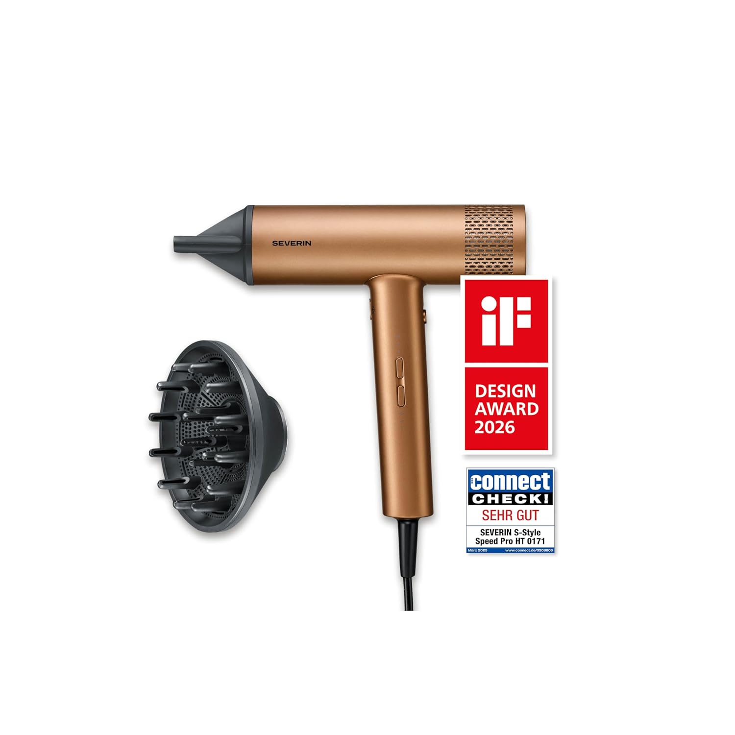Detalle de SEVERIN S-Style Speed Pro Haartrockner copper HT 0172 – Leistung trifft Styling in eigenen vier Wänden