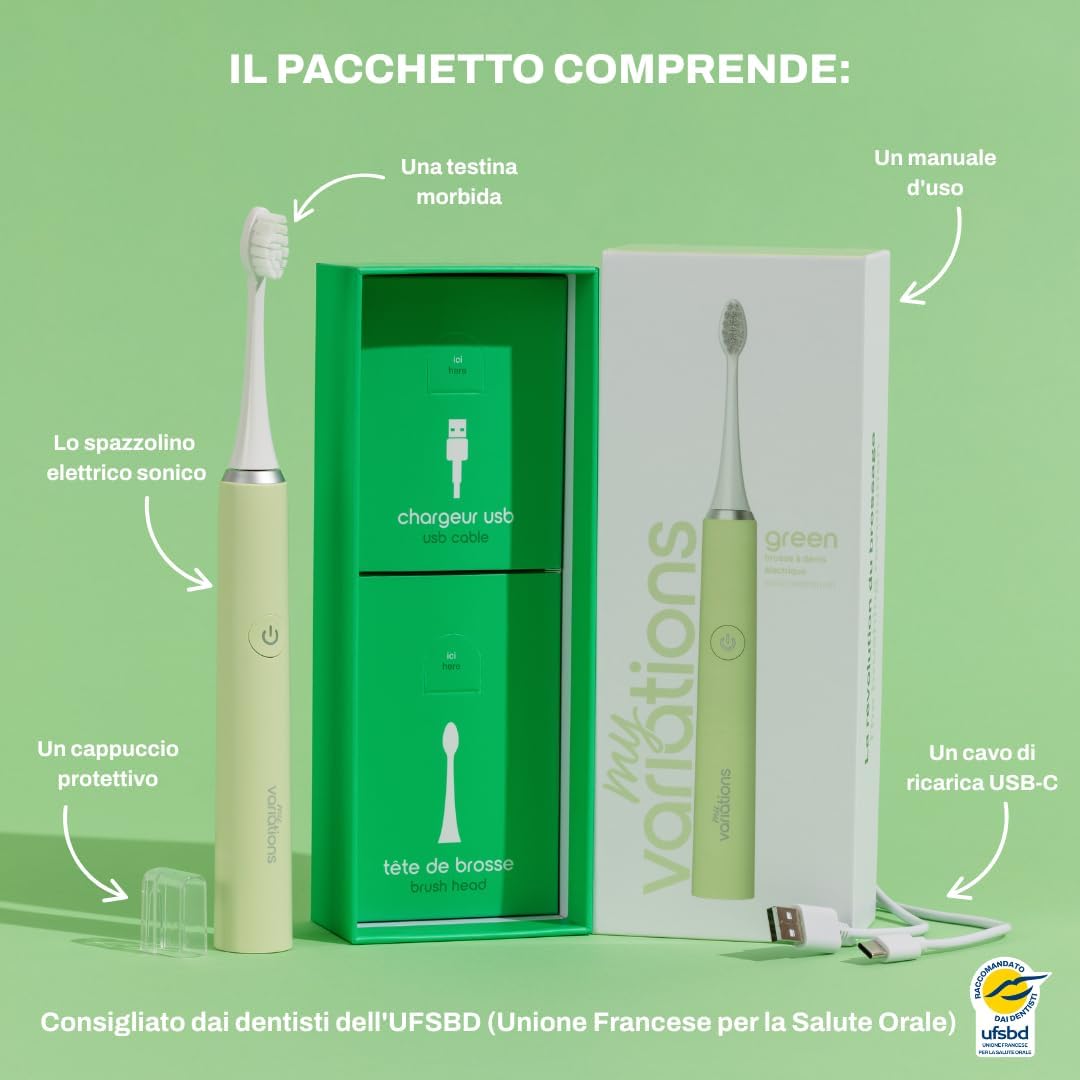 Thumbnail 3 de My Variations Spazzolino da denti elettrico sonico: autonomia di un mese, 5 modalità e testina Dupont