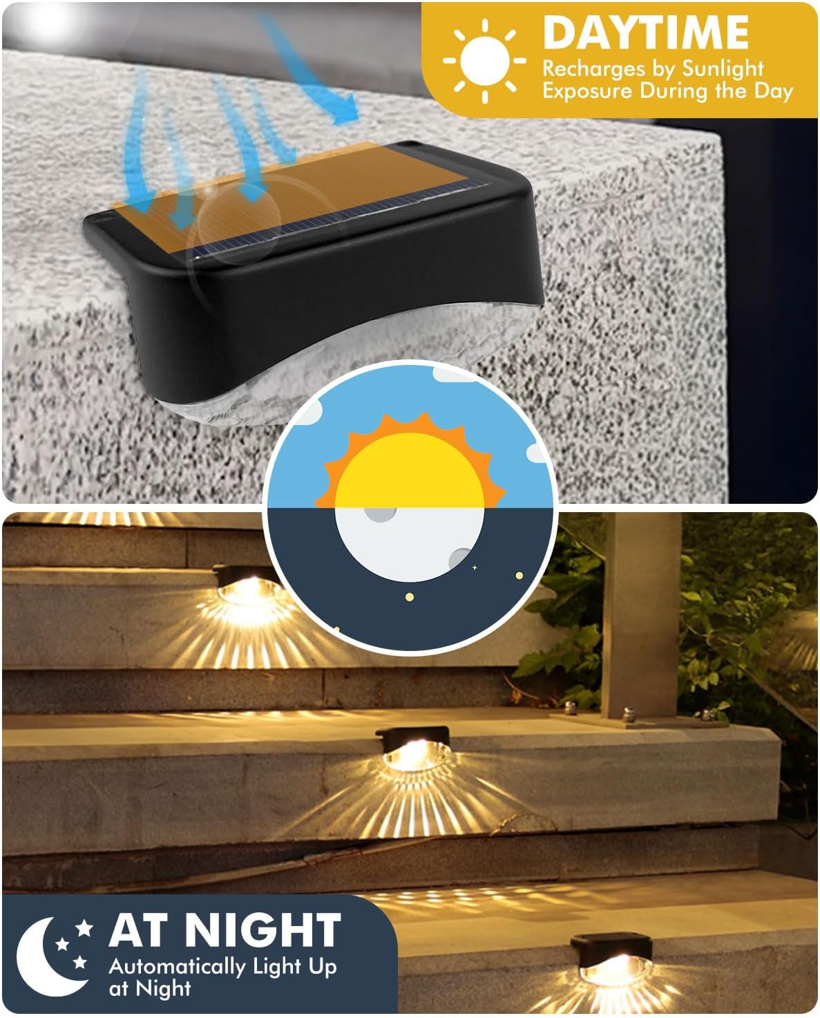 Thumbnail 4 de KALAHOL 12-Pack Solar Fence Lights (Warm White) – IP65 waterproof outdoor step lights