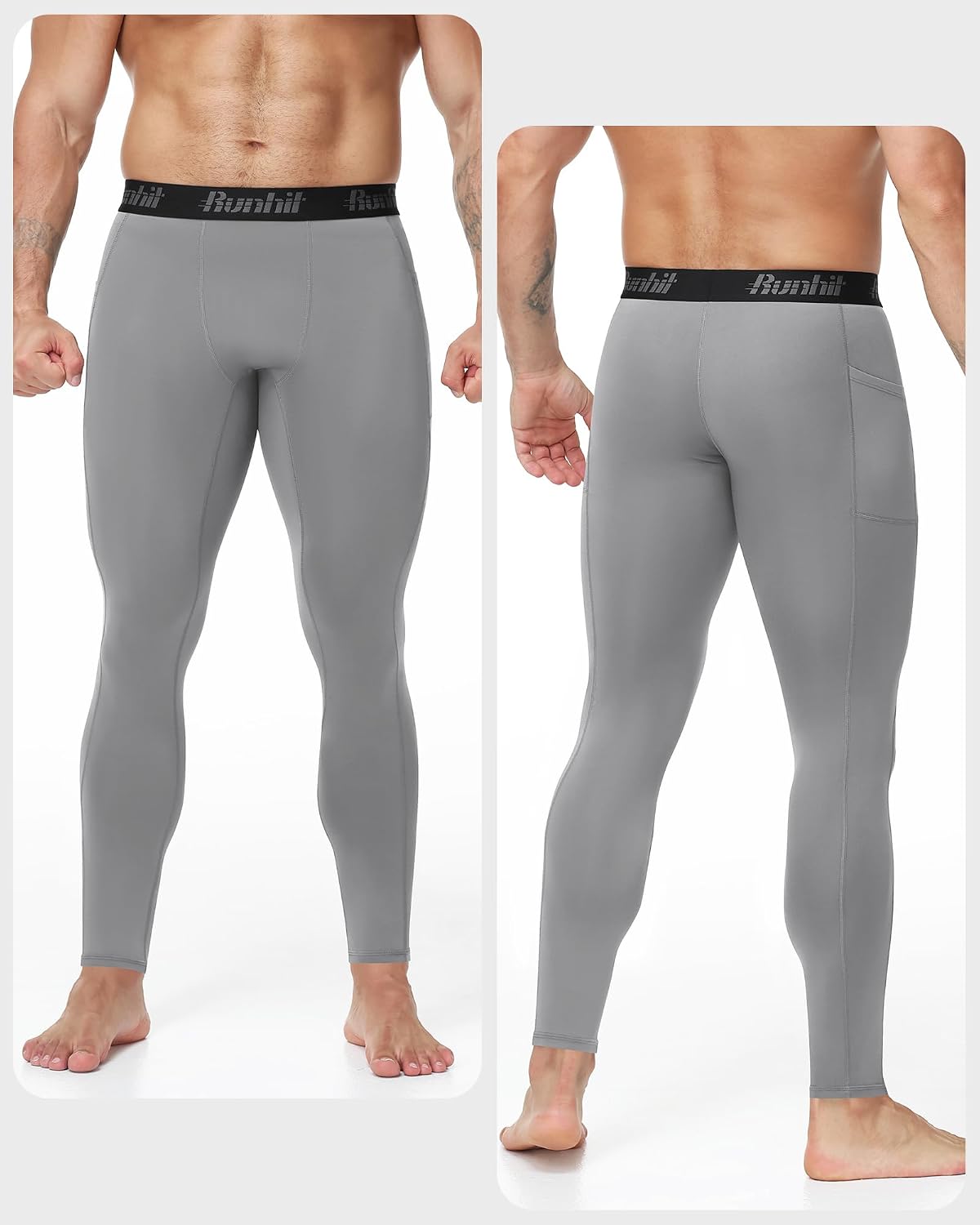 Detalle 2 de Runhit Men’s Running Leggings 1/3 Pack