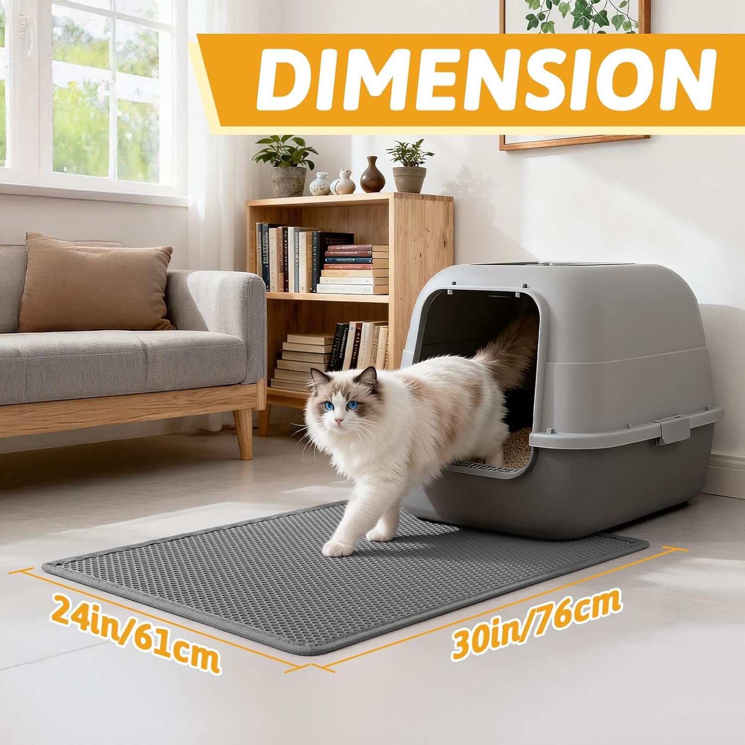 Detalle 2 de Pieviev Cat Litter Mat 76x61cm 🐾