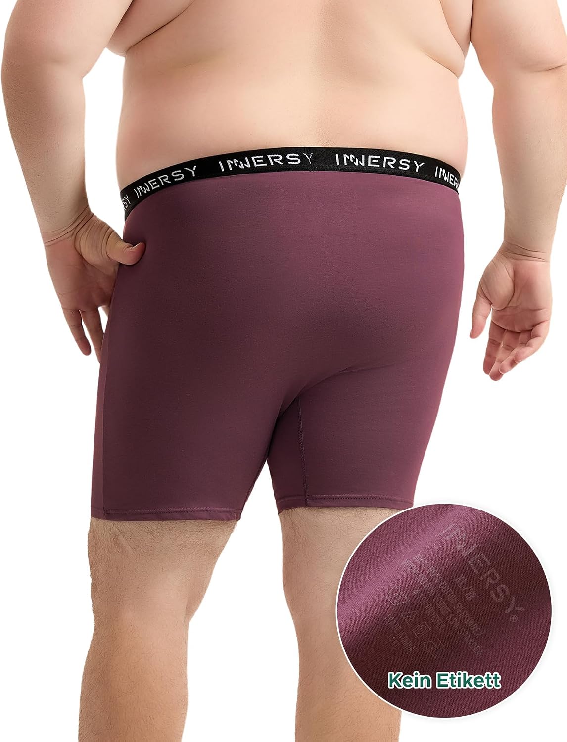 Detalle 2 de INNERSY Boxershorts Herren Große Größen XL–6XL, 4er Pack aus Baumwolle mit Eingriff