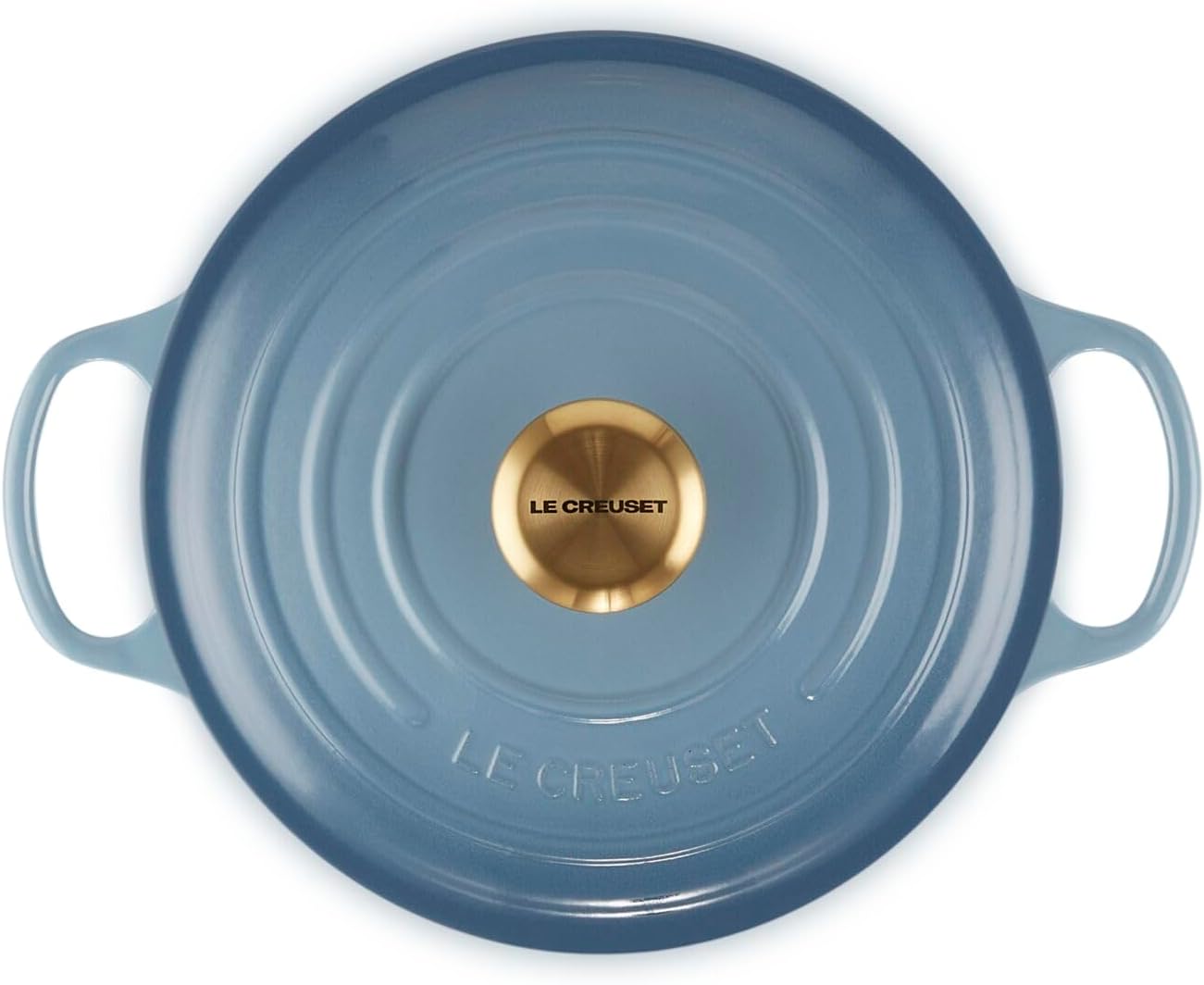 Detalle de Le Creuset Signature Gusseisen-Bräter mit Deckel Ø 24 cm (4,2 l) Rund, Chambray – für alle Herdarten inkl. Induktion
