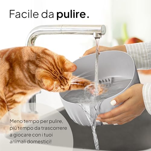 Detalle 2 de Pretty Paw Fontanella per Gatti 3L con LED – Livello Acqua Grigio