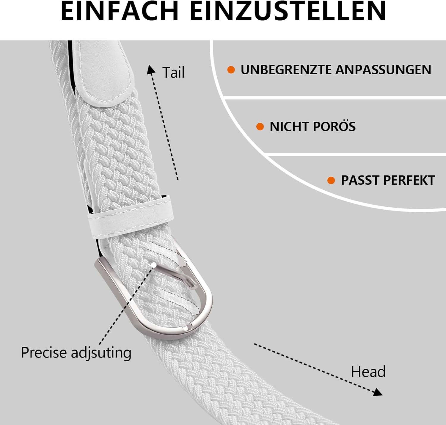 Thumbnail 2 de TANGCHAO Stoffgürtel Stretch 3,3 cm breit
