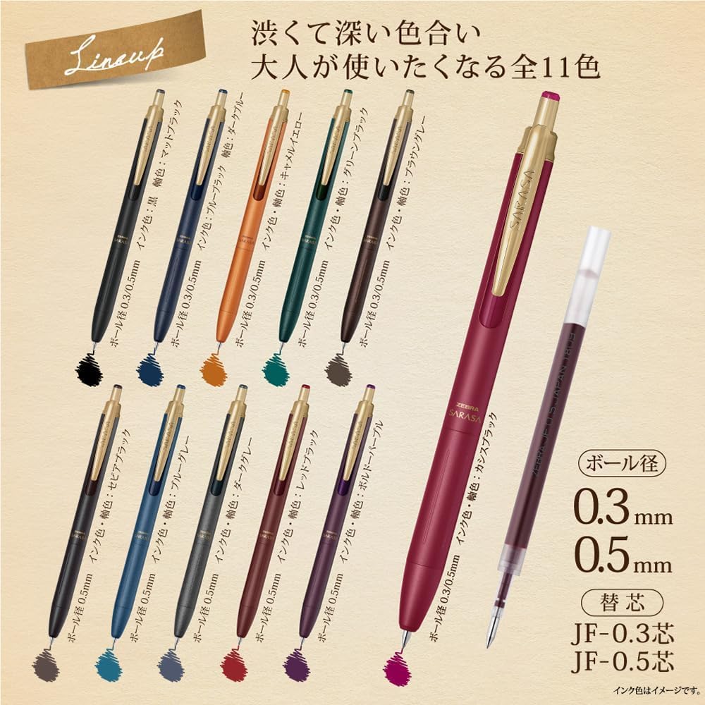 Detalle 2 de ゼブラ P-JJ57-11CN-AZ サラサグランド ジェルボールペン 0.5mm 11色セット