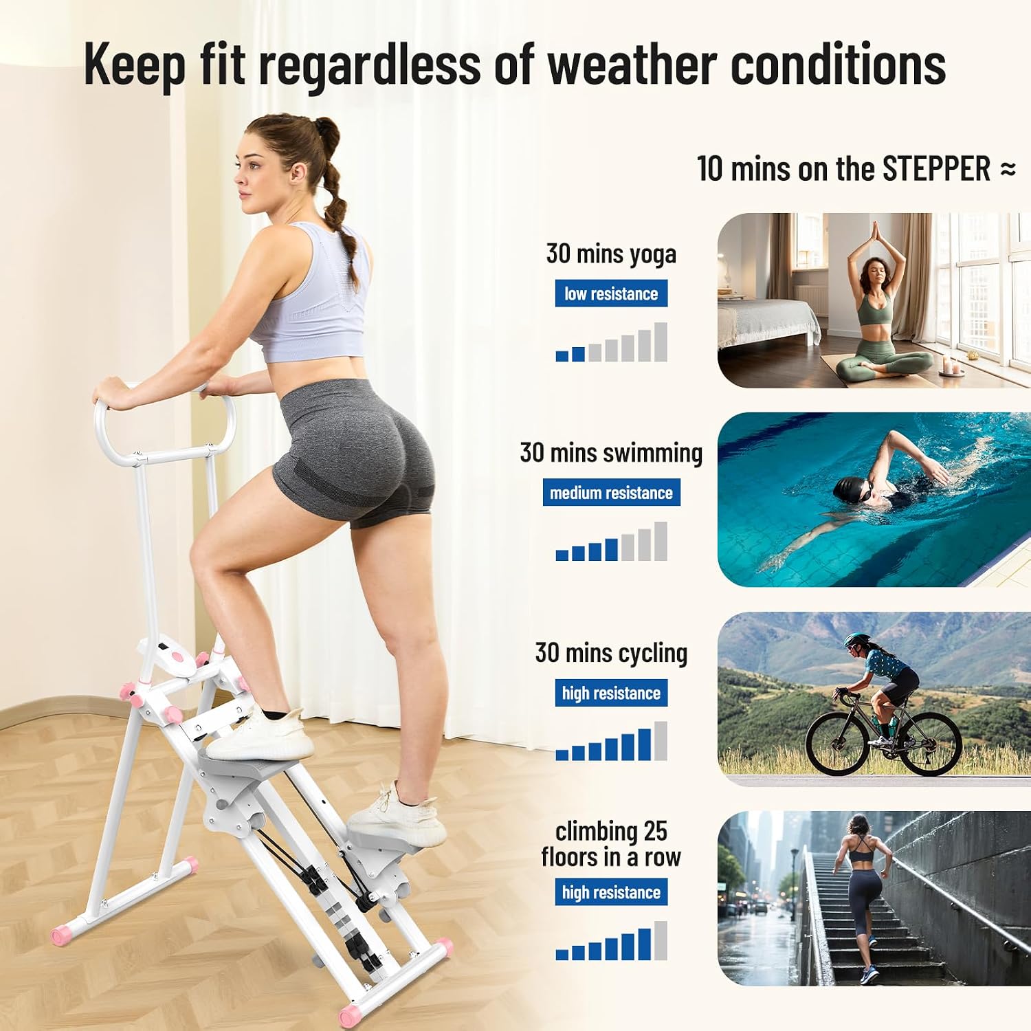 Thumbnail 5 de HXD-ERGO Stair Stepper 6-Level Resistance Climber