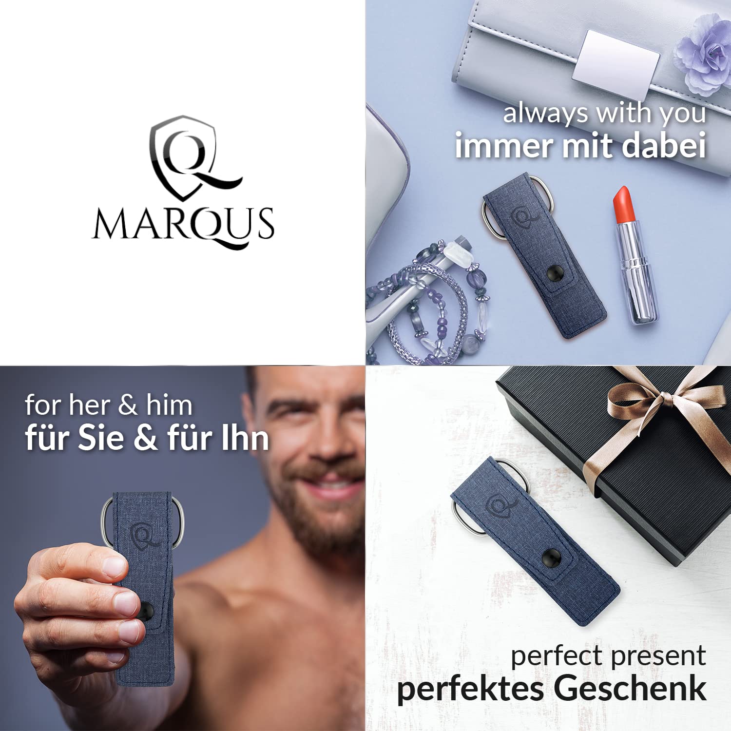Thumbnail 3 de marQus Nagelschere- & Pinzetten-Set (3-teilig) mit Feile aus Solingen – praktisches Reise-Maniküre-Set im Jeans-Etui