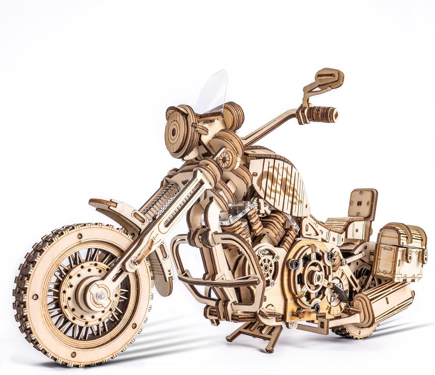 Detalle de ROBOTIME LK504 : Maquette 3D Motocyclette en bois, puzzle mécanique (420 pièces)