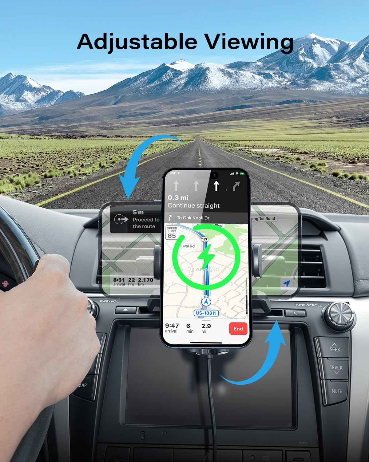 Detalle 2 de APPS2Car Sturdy CD Slot Wireless Charger 15W