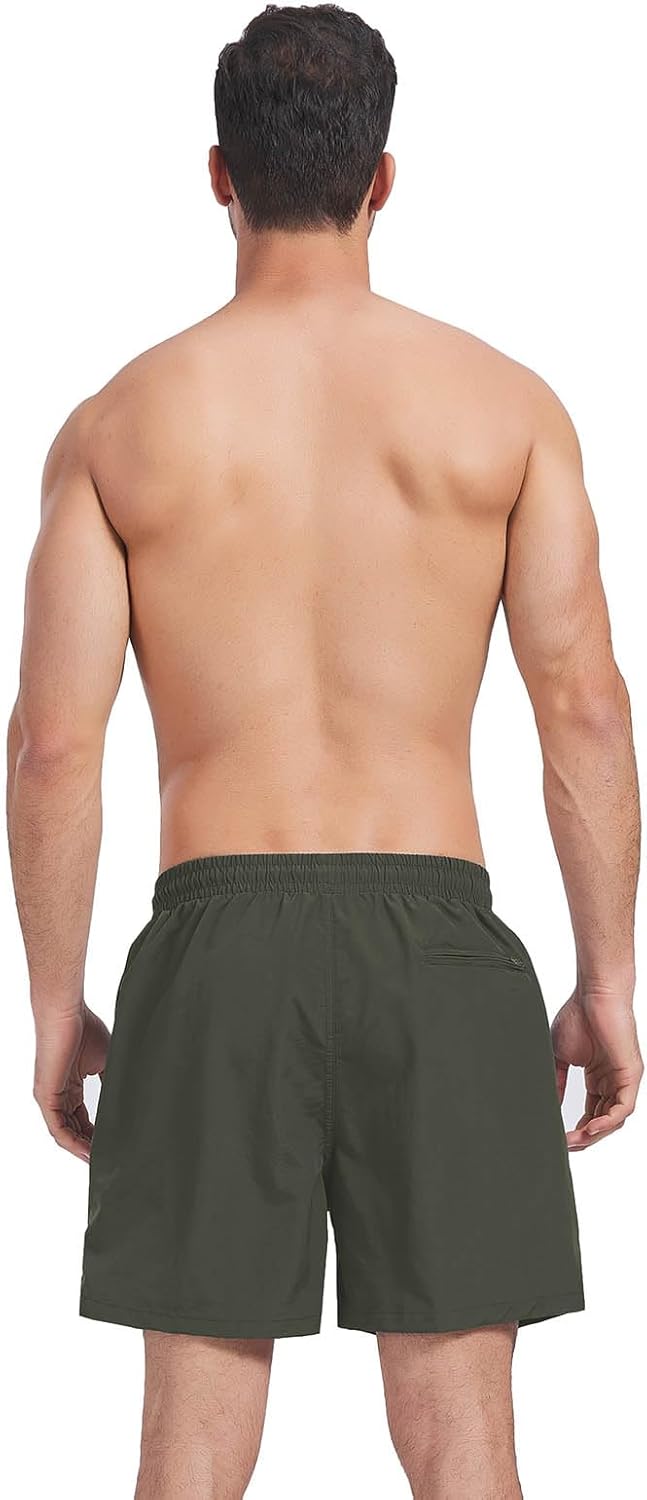 Thumbnail 2 de Ougelebo Herren-Badehose mit Reißverschlusstasche – schnelltrocknende Badeshorts mit verstellbarem Bund
