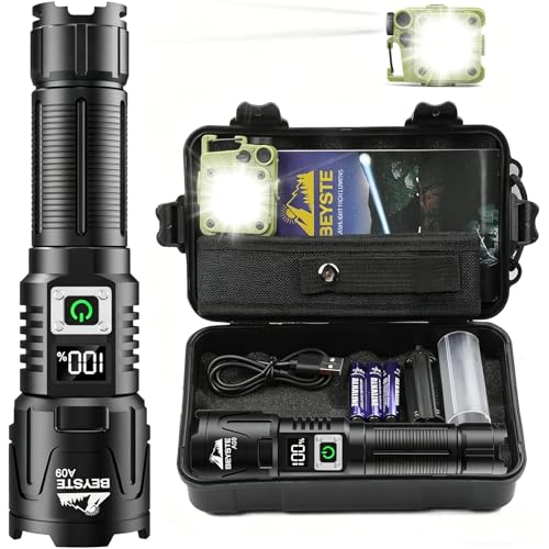 Detalle de BEYSTE Lampe Torche LED Ultra Puissante A09 : 1 000 000 LM, 50W, portée jusqu’à 1 520 m
