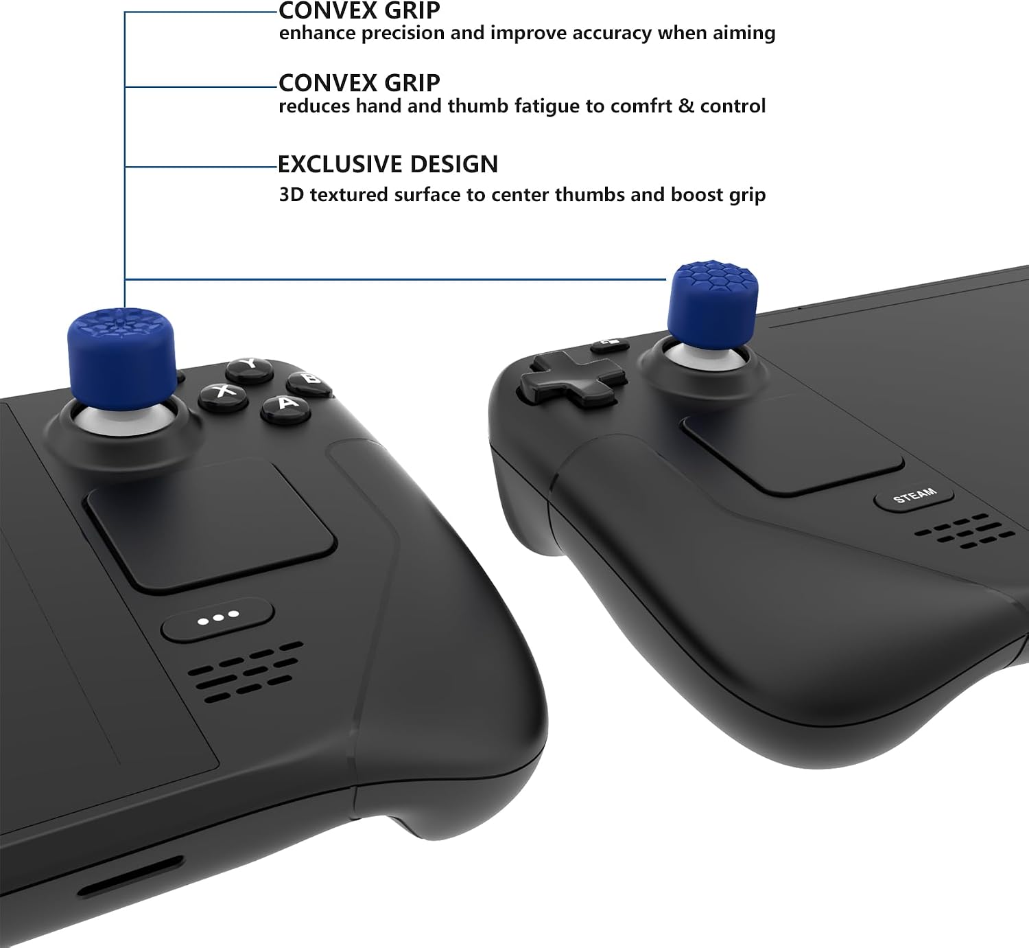 Detalle 2 de PlayVital Blue Ergonomic Stick Caps 10