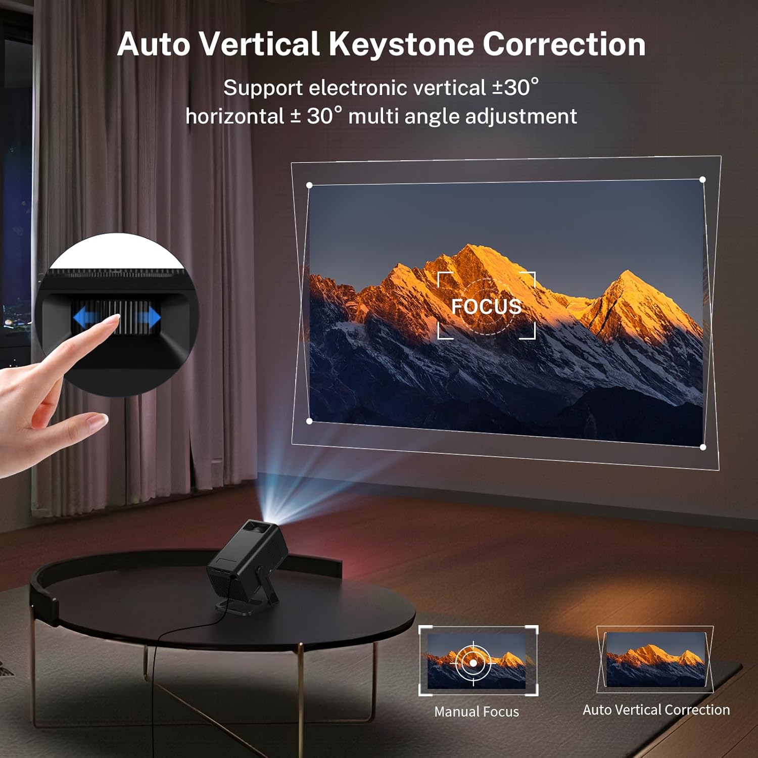Thumbnail 3 de LYNCast V300 Mini Projector: Portable Wi‑Fi 6, Android 14, 1080P, 270° Rotatable