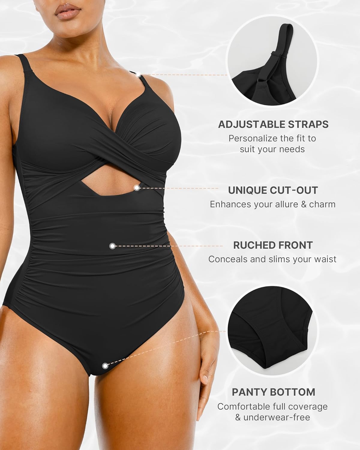 Detalle 2 de SHAPELLX tummy control one-piece swimsuit