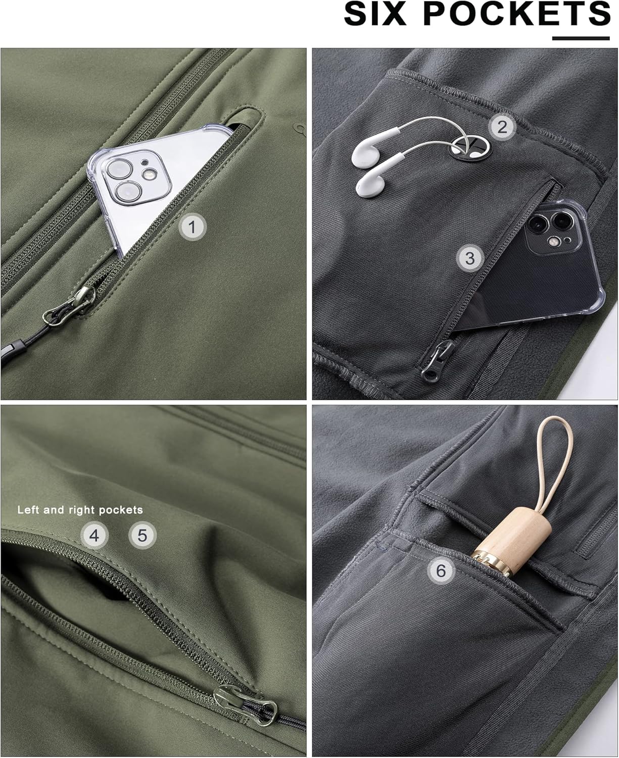 Detalle de 33,000ft Men's Waterproof Softshell Jacket with Fleece Lining and Detachable Hood