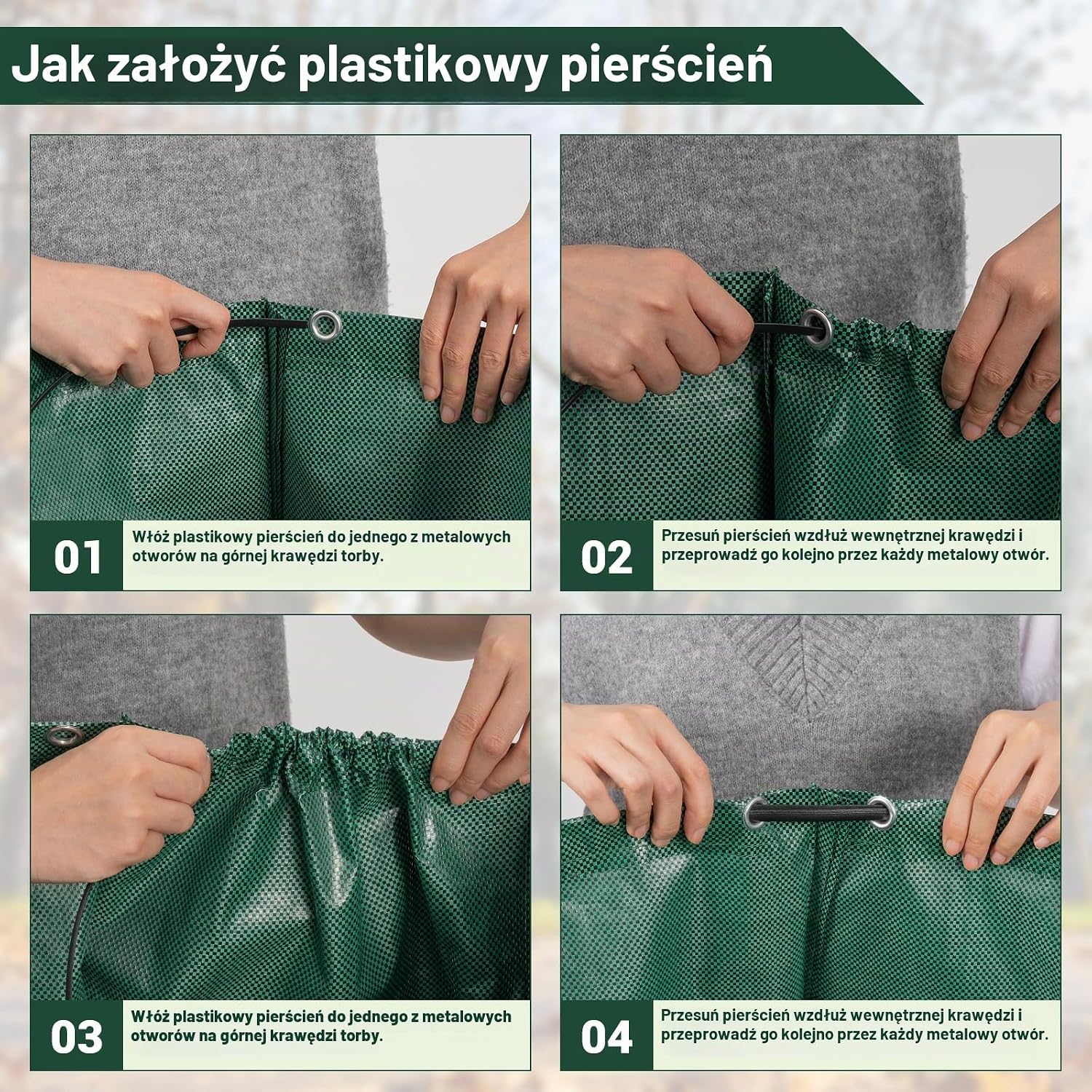 Detalle de Velway worki ogrodowe 500 l, 2 sztuki, z tkaniny polipropylenowej i uchwytami